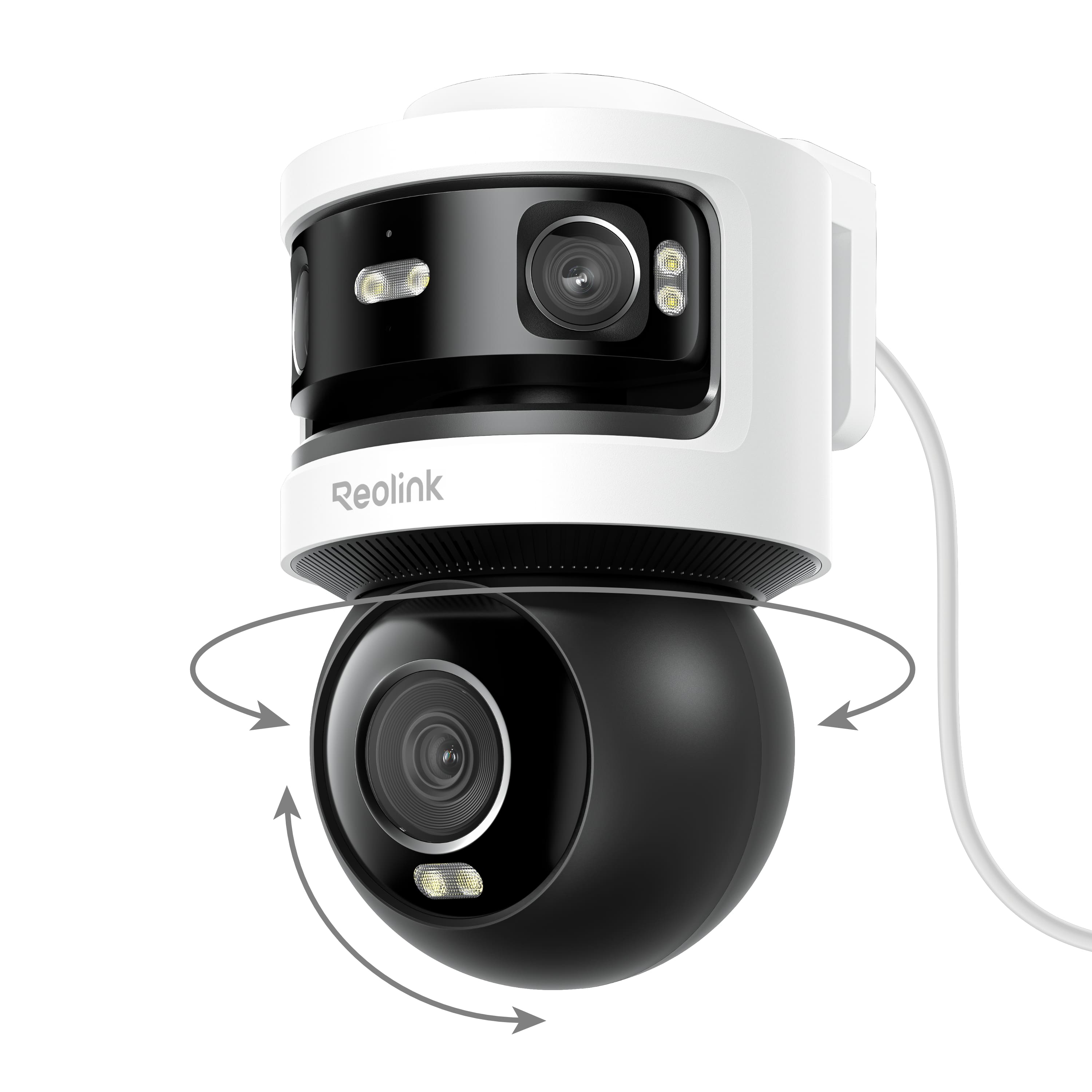 Front. Reolink - OMVI P931 Wired PoE 4K+ 10MP Triple Lens Panorama and Pan Tilt Security Camera Outdoor, Auto-Tracking, AI Smart Search - White.