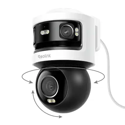 Front. Reolink - OMVI P931 Wired PoE 4K+ 10MP Triple Lens Panorama and Pan Tilt Security Camera Outdoor, Auto-Tracking, AI Smart Search - White.