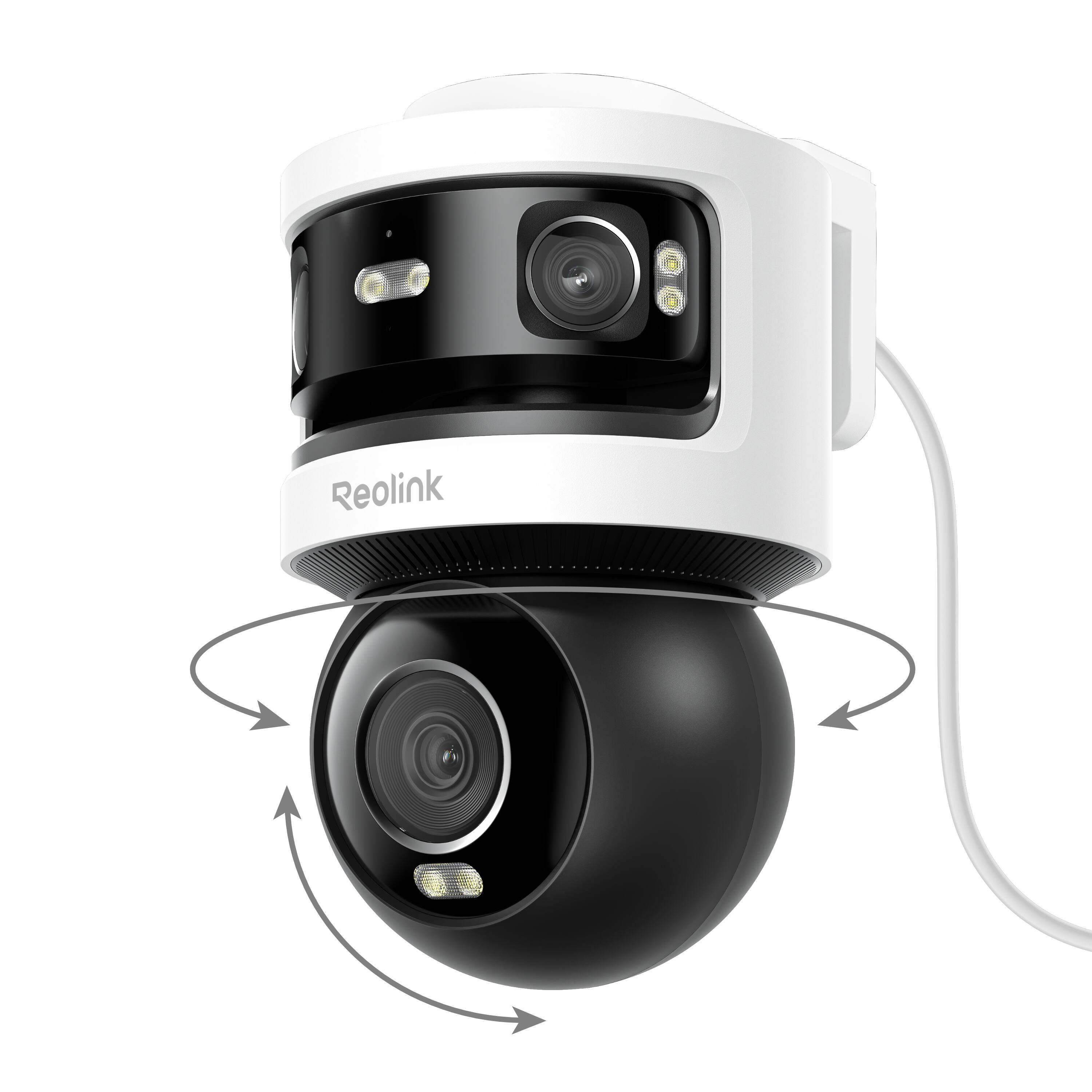 Reolink - OMVI P931 Wired PoE 4K+ 10MP Triple Lens Panorama and Pan Tilt Security Camera Outdoor, Auto-Tracking, AI Smart Search - White