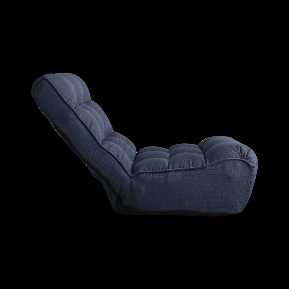 Alt View 6. Loheer - Loheer Single Sofa Reclining Chair Adjustable Floor Chair Tatami Lazy Sofa Folding Deck Chair for Living Room Bedroom - Navy.