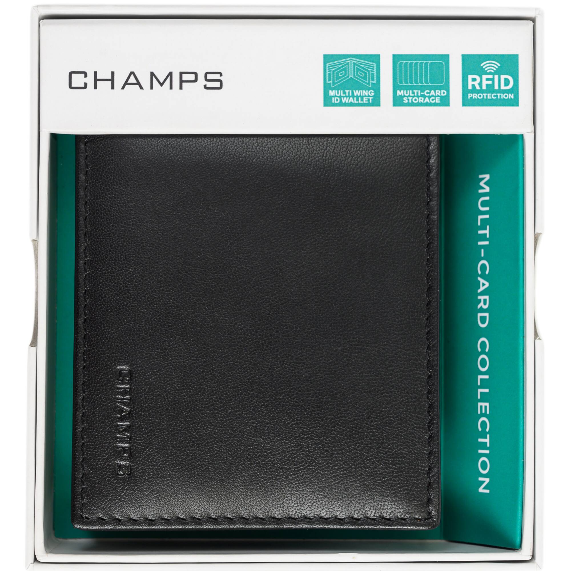 CHAMPS

MULTI-WING ID WALLET  
MULTI-CARD STORAGE  
RFID PROTECTION

MULTI-CARD COLLECTION