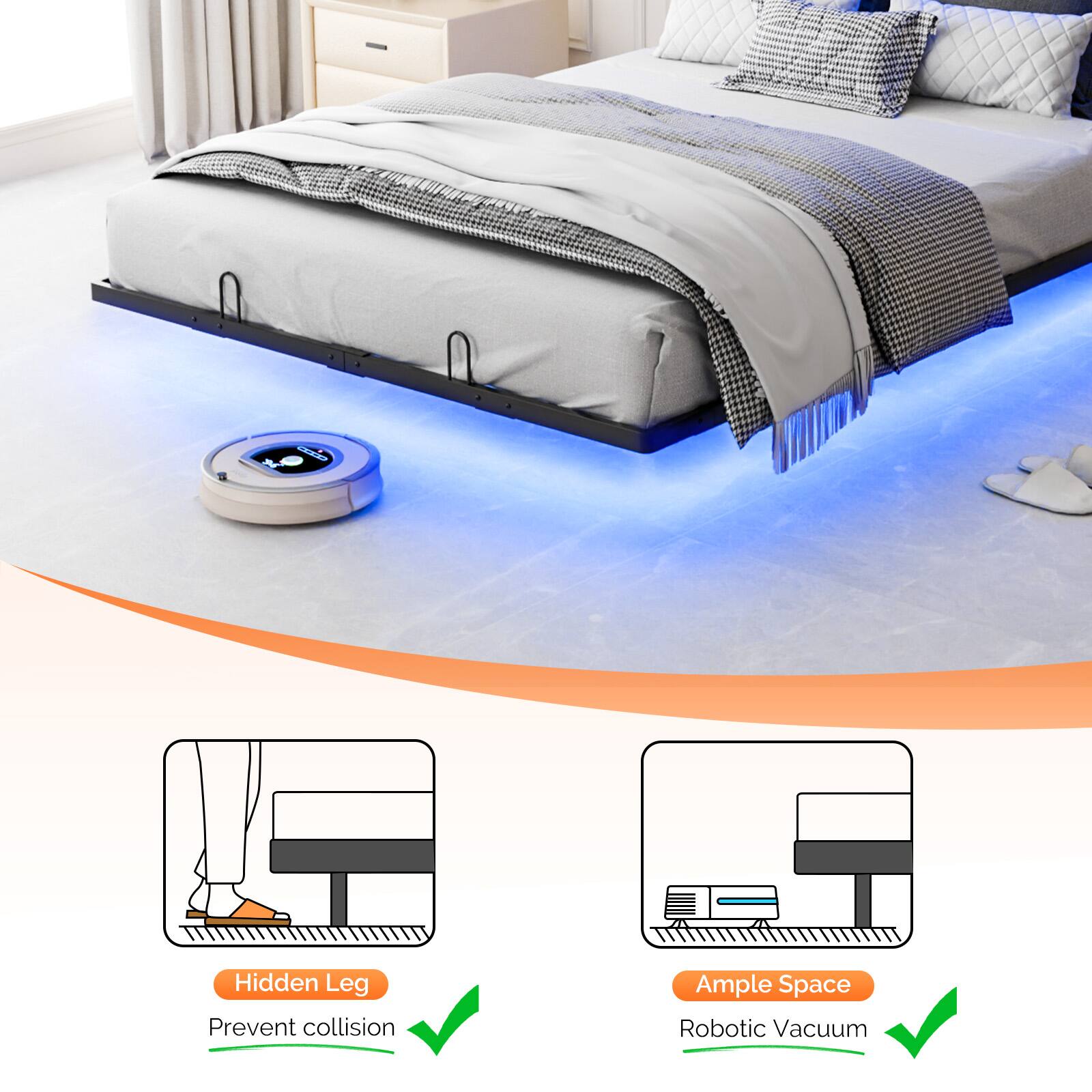 Hidden Leg  
Prevent collision  

Ample Space  
Robotic Vacuum
