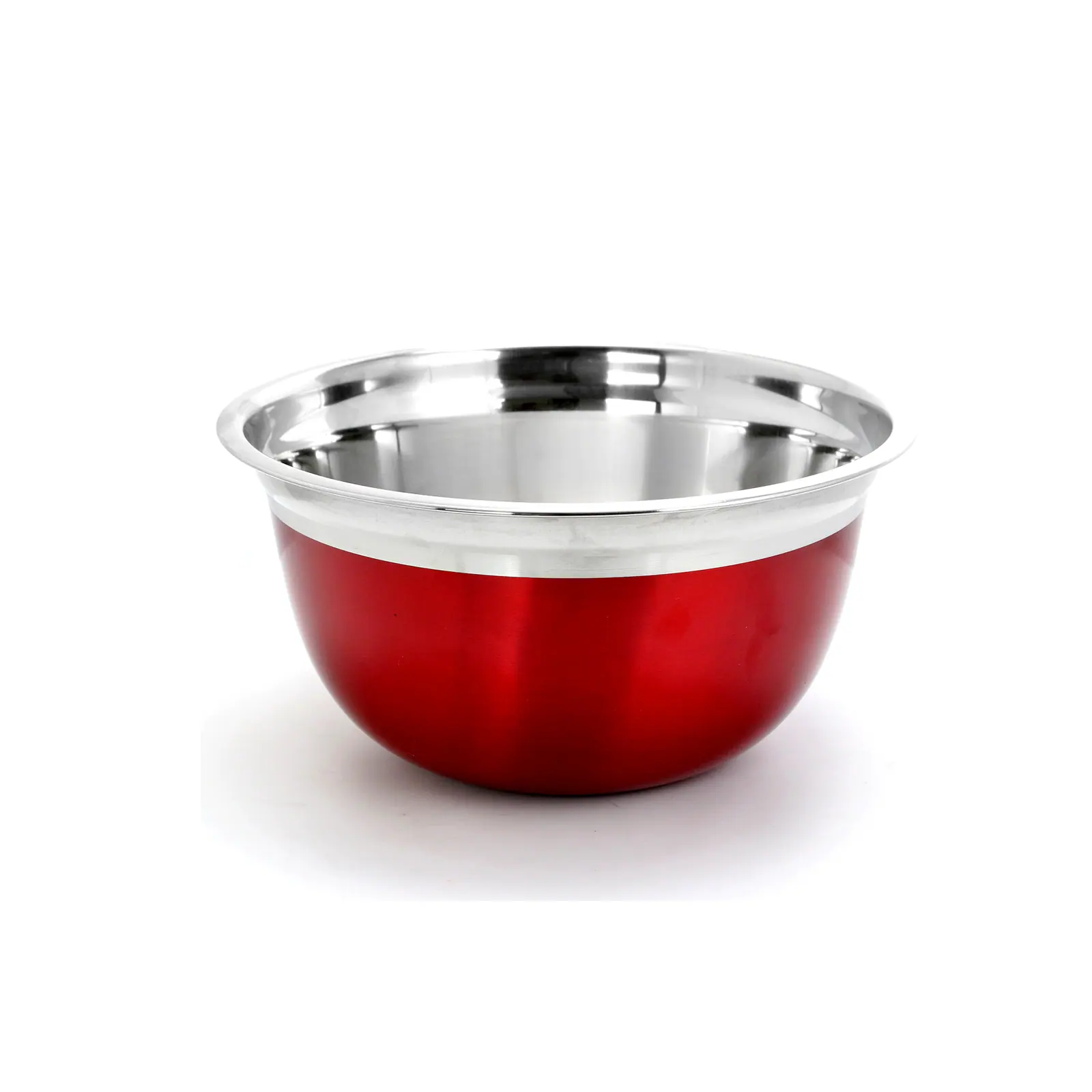 Alt View 3. Oster - Oster Rosamond 3 Piece Stainless Steel Round Mixing Bowls in Red - Red.