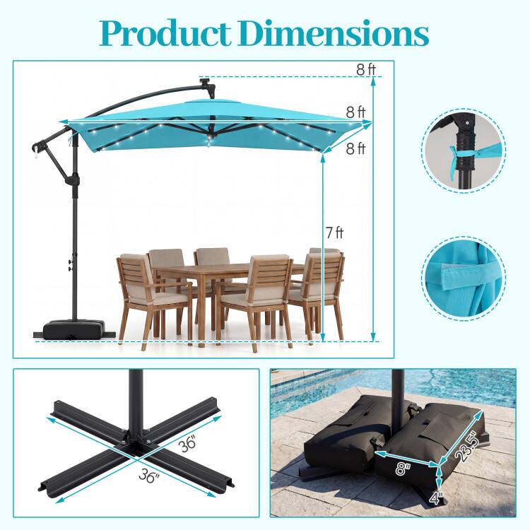 Product Dimensions: 8ft x 8ft x 8ft, 7ft, 36" x 36", 8" x 23.5" x 4"