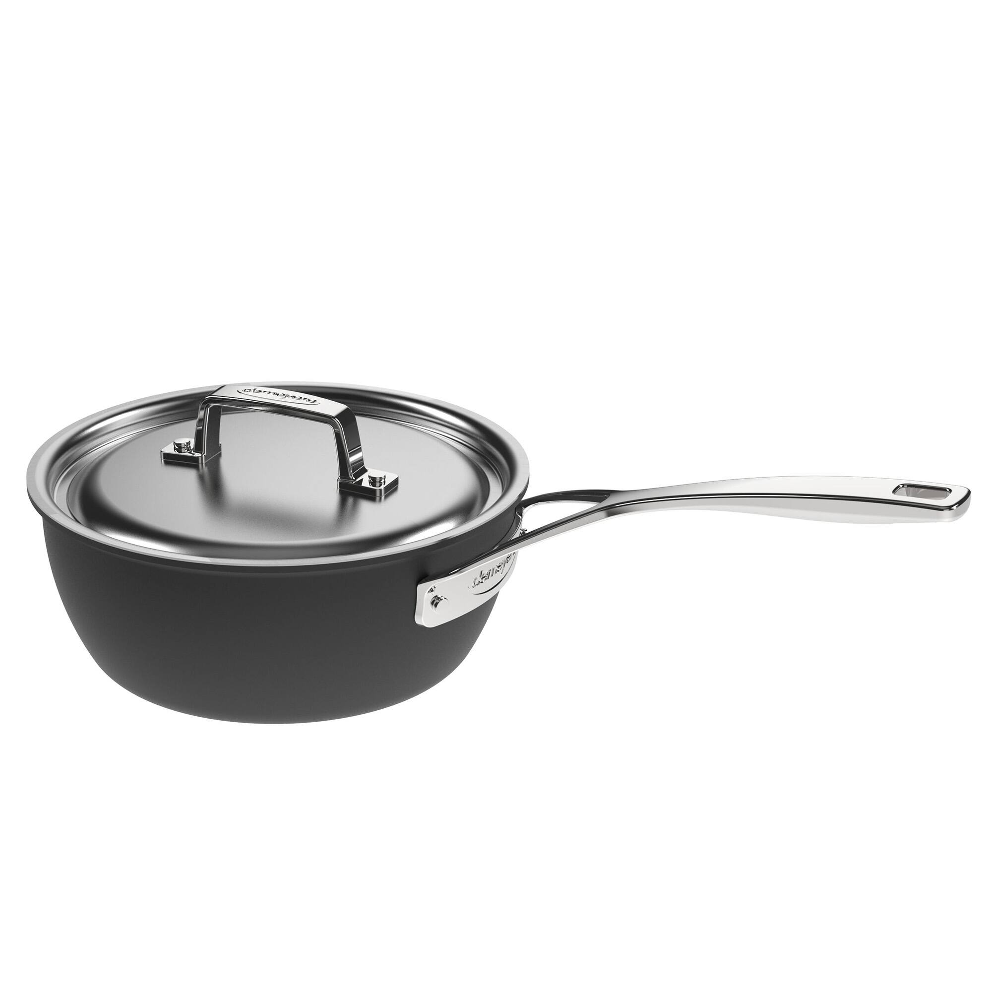 Alt View 2. Demeyere - Demeyere Black 5 Stainless Steel with Ceramic exterior coating 2-qt Saucepan with Lid - Black.