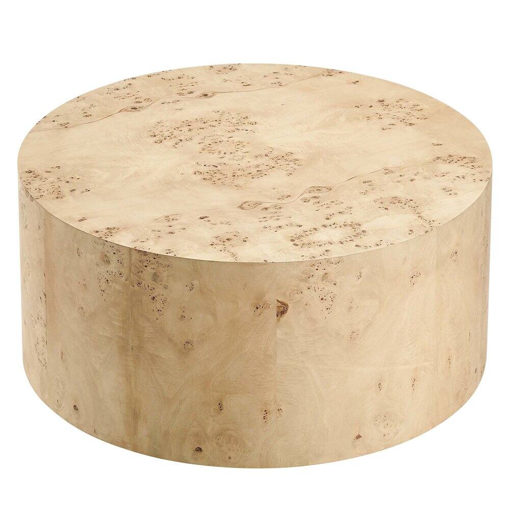 Alt View 1. Modway - Cosmos 35" Round Burl Wood Coffee Table - Pink.