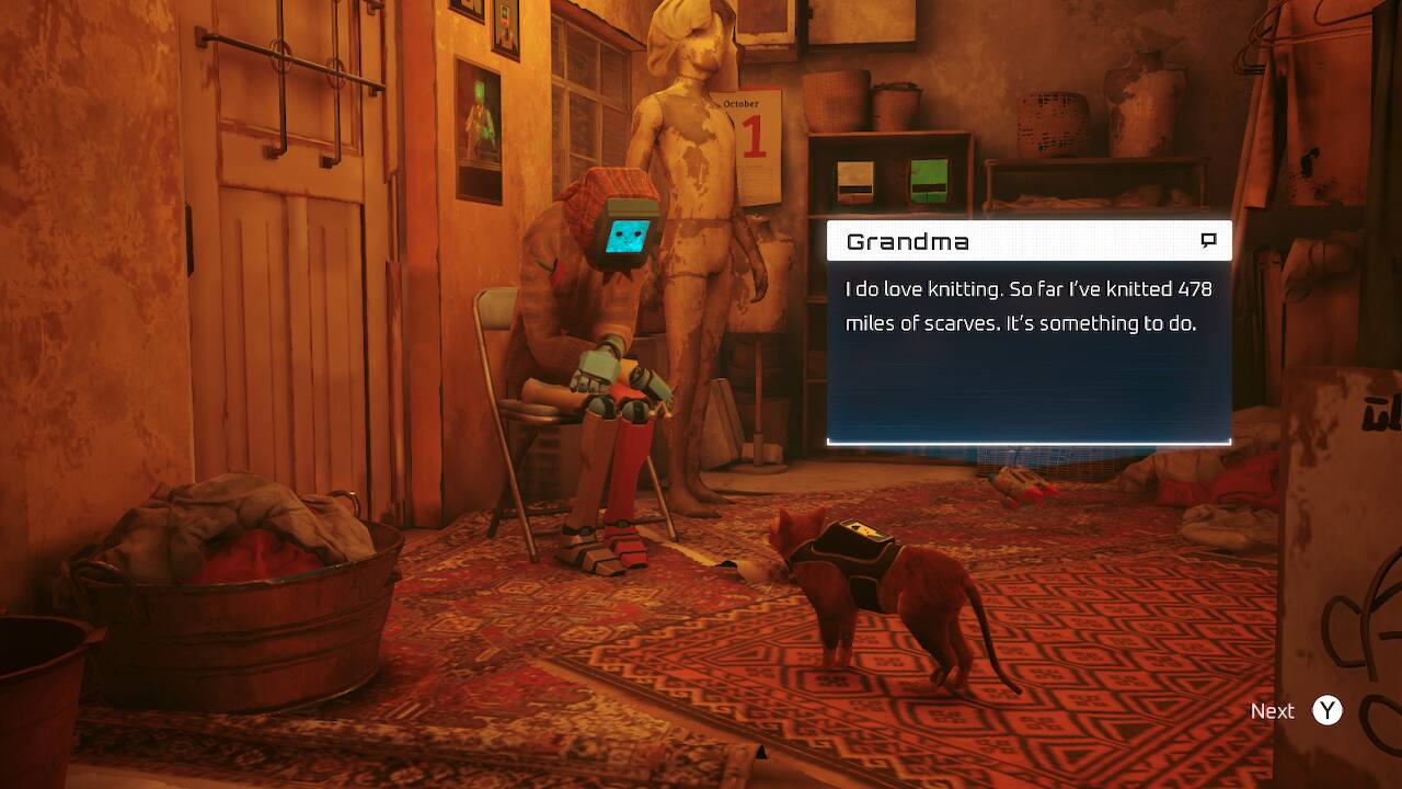 October 1 Grandma I do love knitting. So far I've knitted 478 miles of scarves. It's something to do.