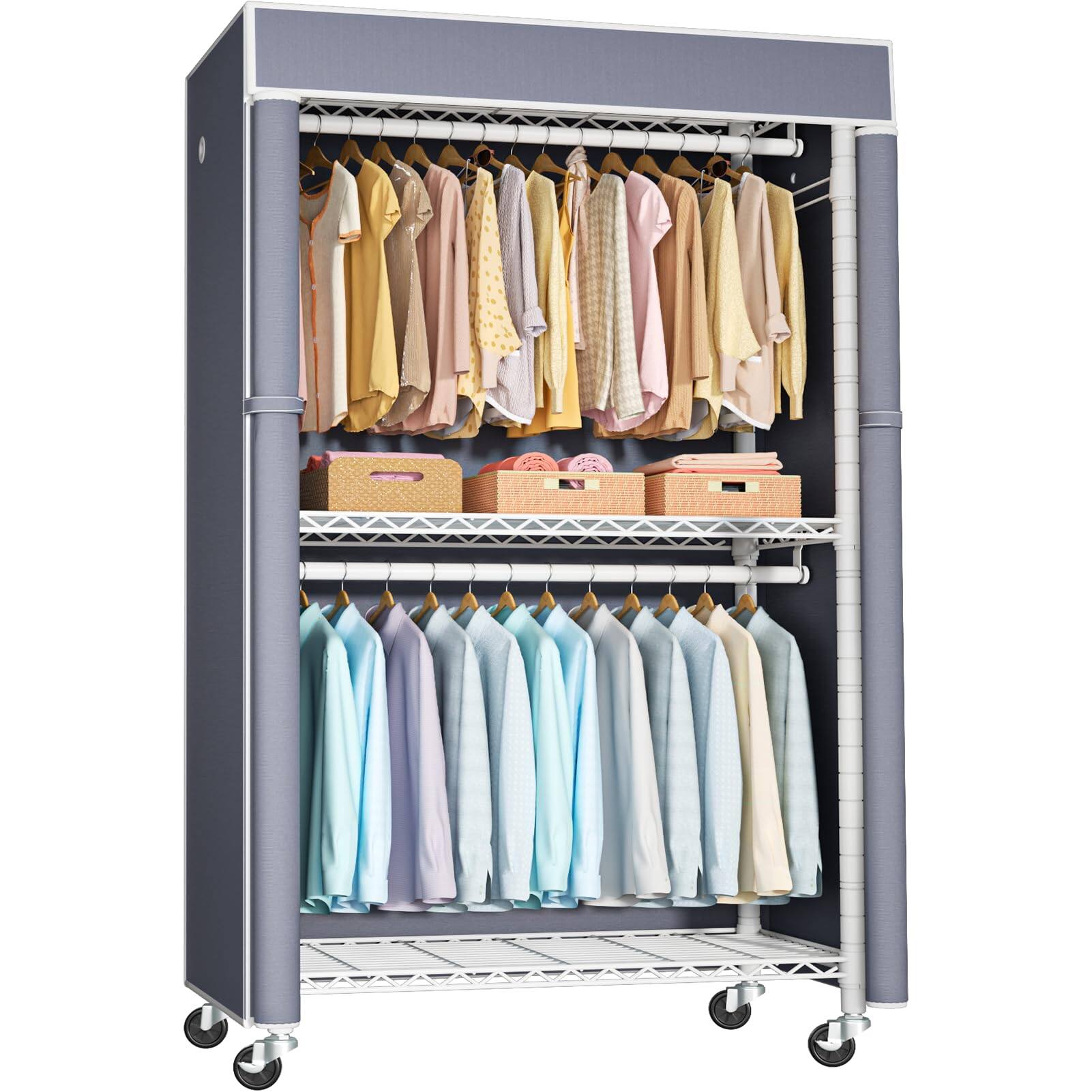 White Rack With Grey Cover
