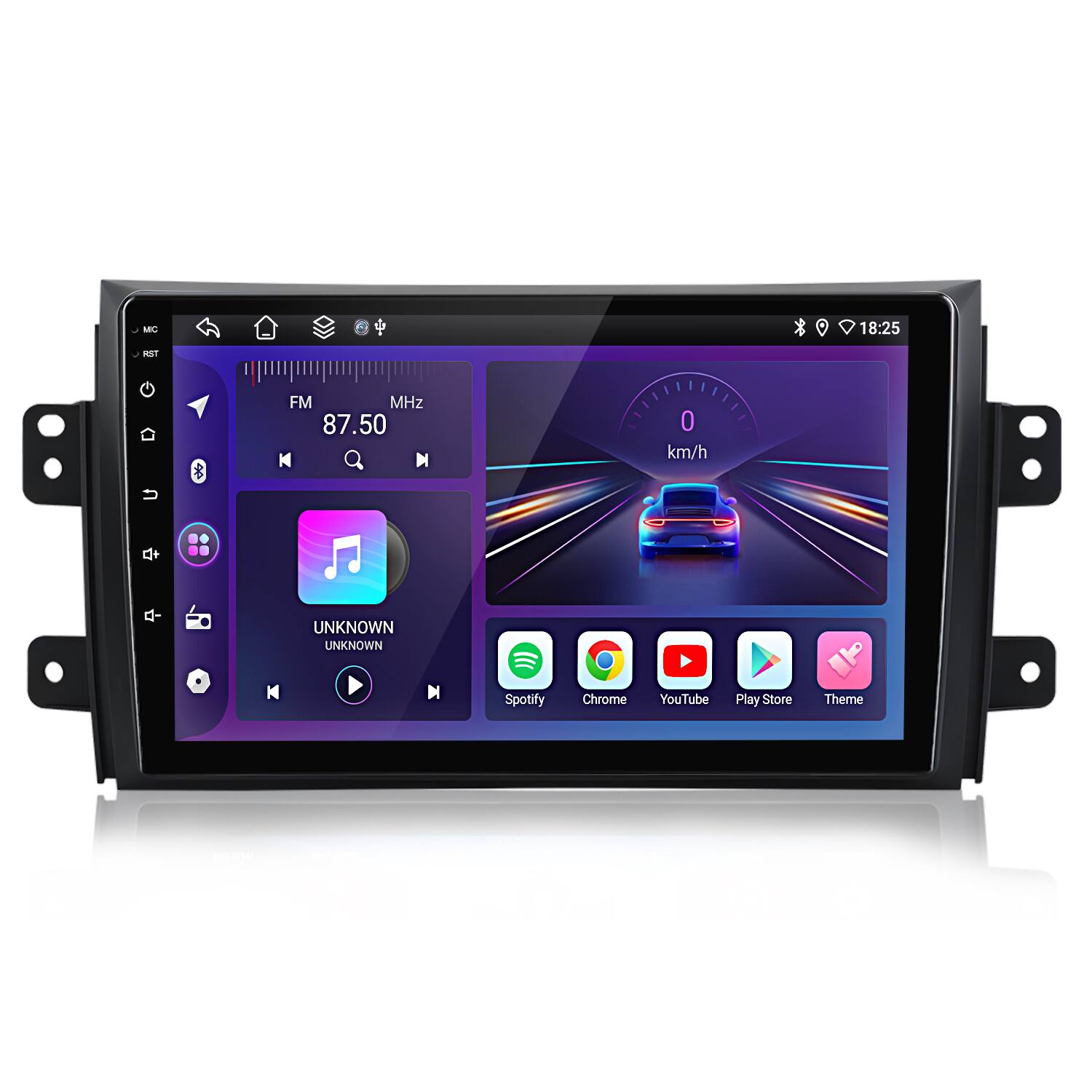 Junsun - 9"6+128GB carplay 8Core Android15 Car Stereo Radio GPS Navi WIFI RDS SWC DSP FM BT For Suzuki SX4 2006-13; Sedici 05-14 - Black