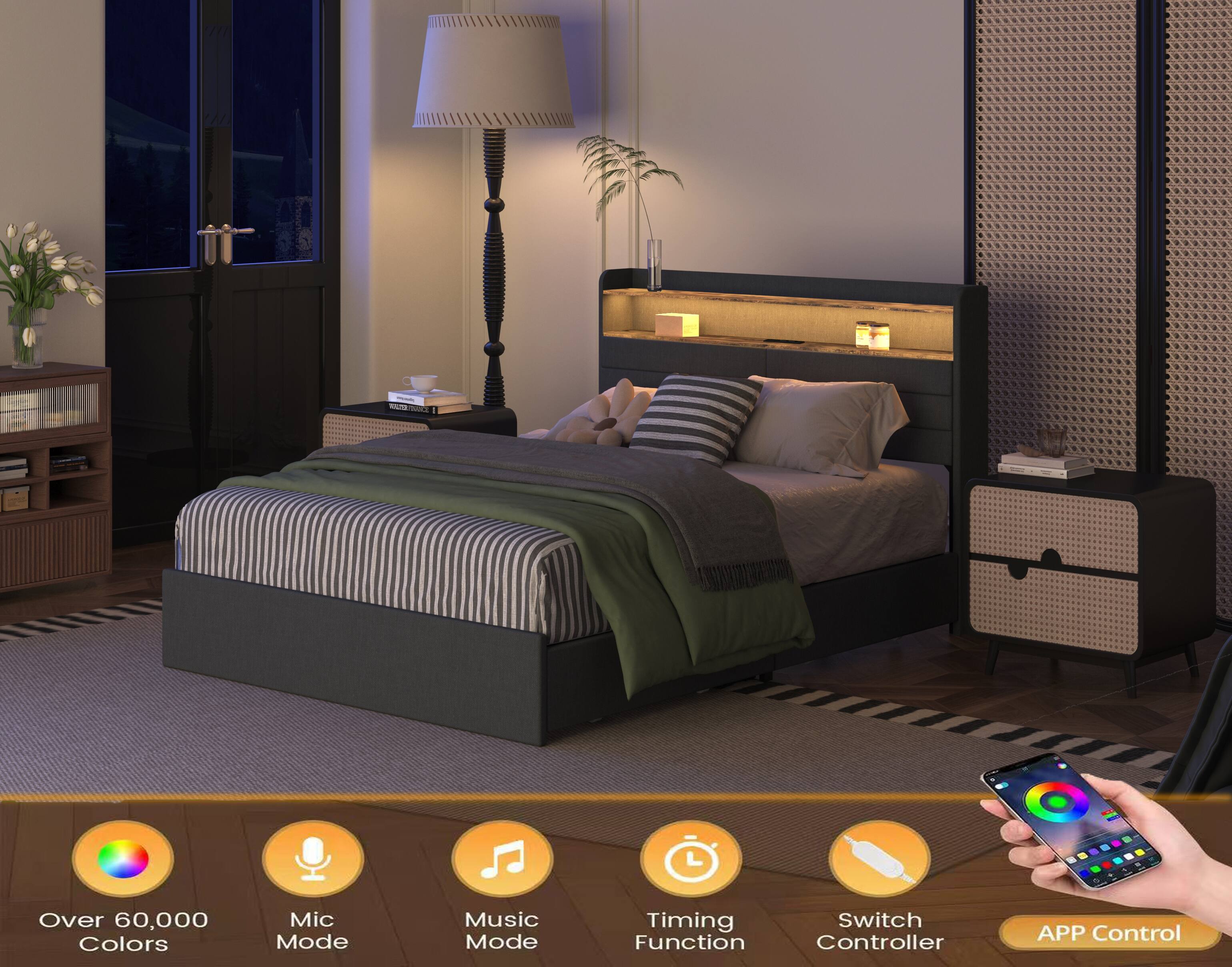 - Over 60,000 Colors
- Mic Mode
- Music Mode
- Timing Function
- Switch Controller
- APP Control