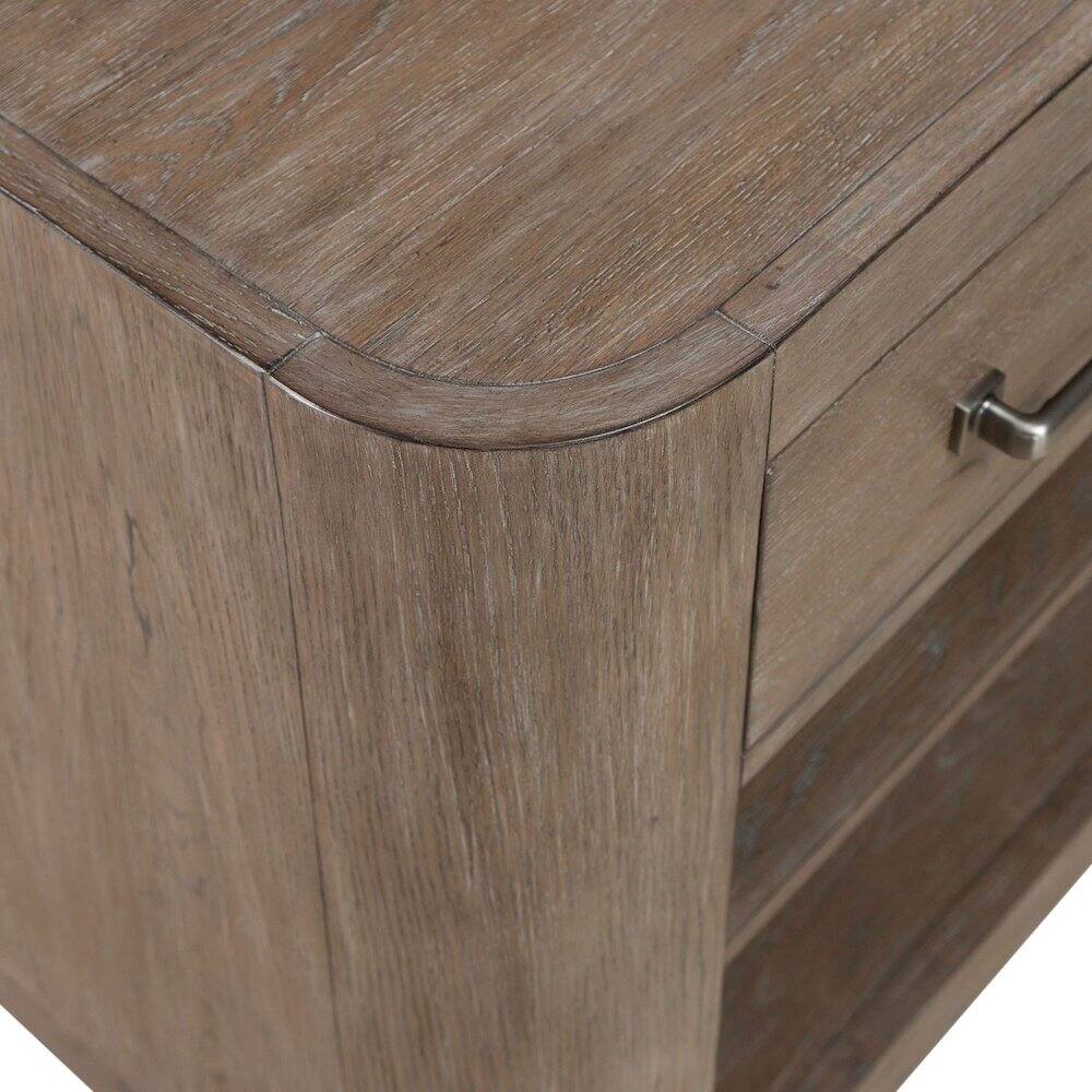 Alt View 4. Liberty Furniture Industries - Open Nightstand with AC USB Charging Station Station - Burnished Clay Wood - Burnished Clay.
