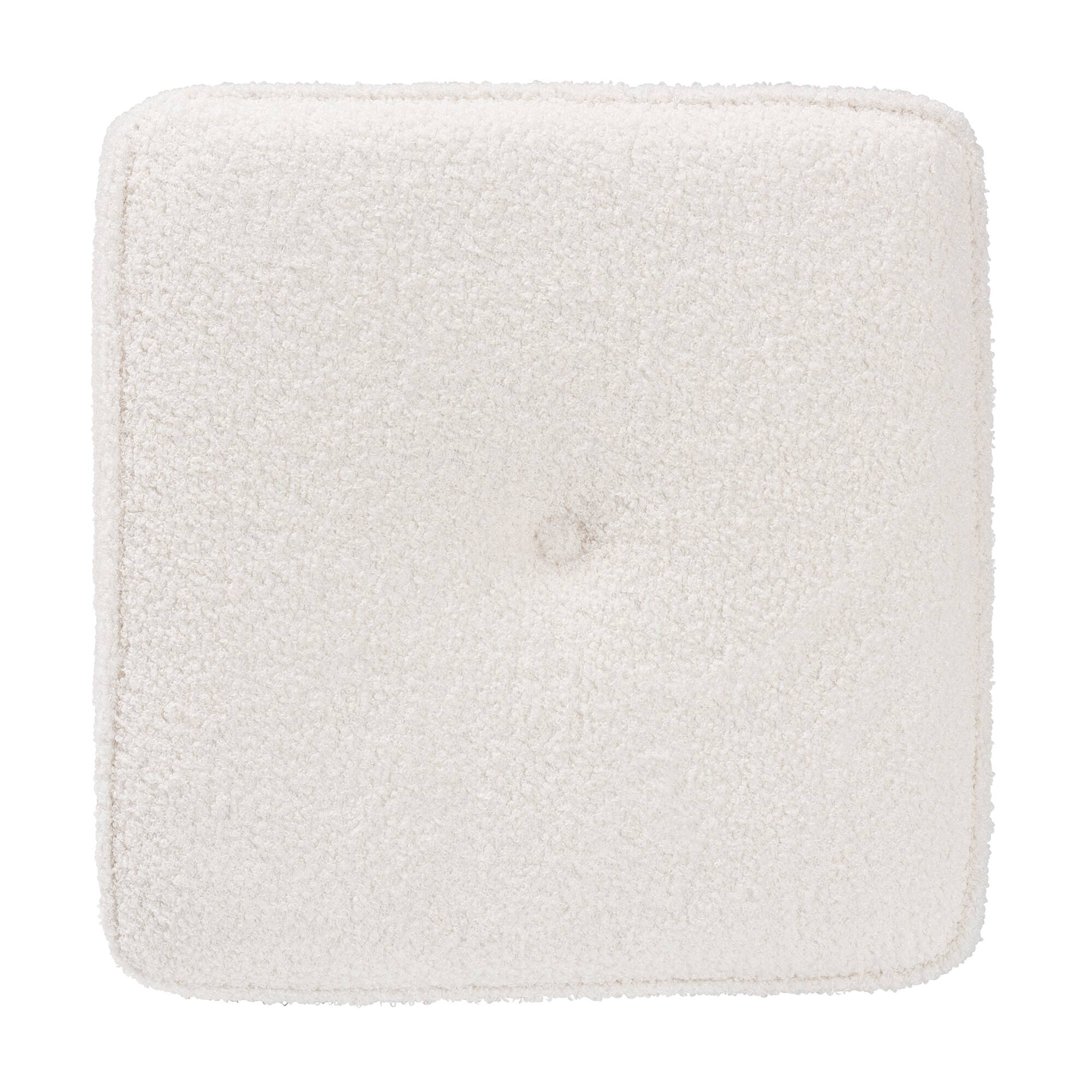 Left. Baxton Studio - Isaiah Modern and Contemporary Boucle Upholstered Ottoman - Ivory.