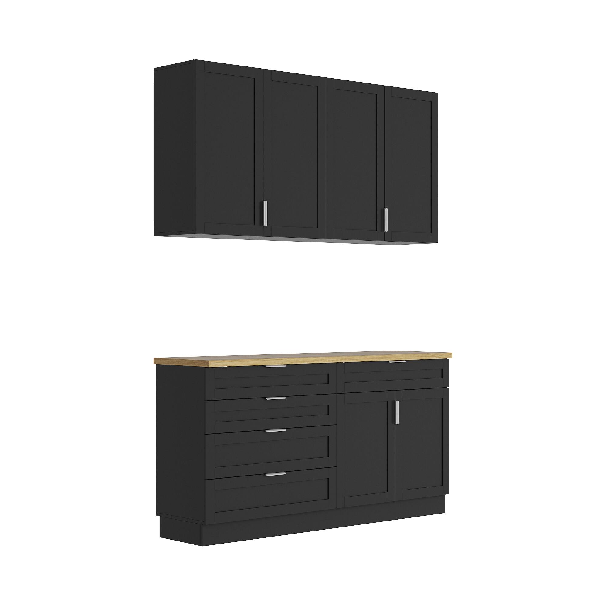 Angle. Famapy - Famapy Modular Split - design Multi - Purpose Storage Cabinet Set - Black.