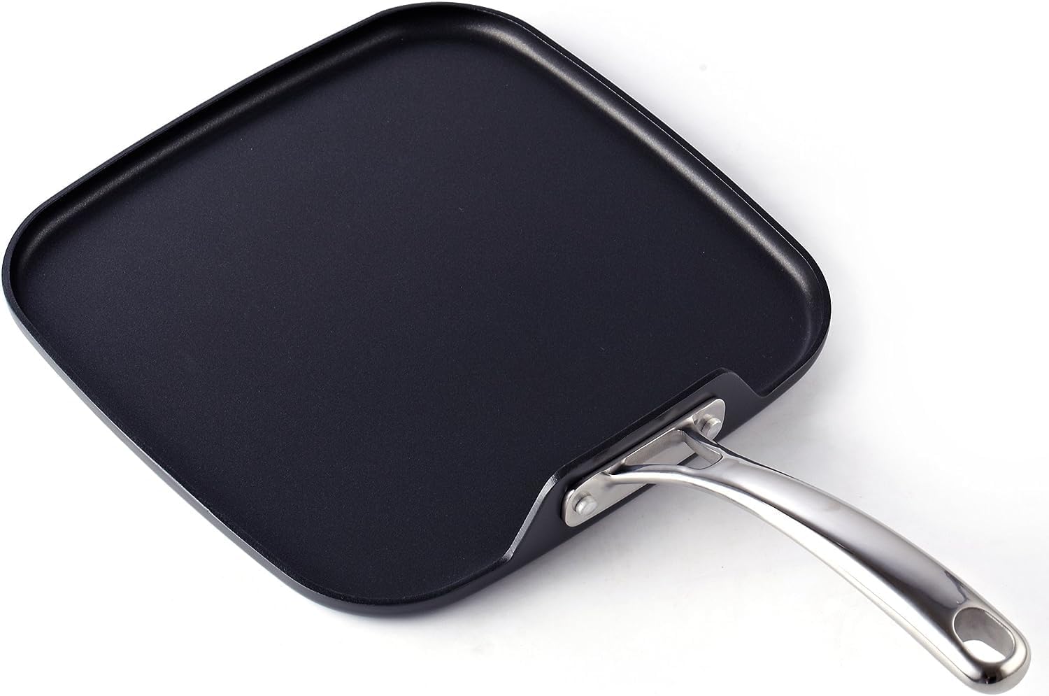 Front. Cooks Standard - Classic 11'' x 11'' Hard Anodized Nonstick Square Griddle Pan, Heat-resistant Handle, Not Induction, Black - BLACK.