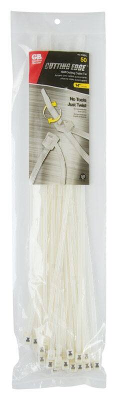 GB 50 Cutting Edge Self Cutting Cable Tie 14" No Tools Just Twist