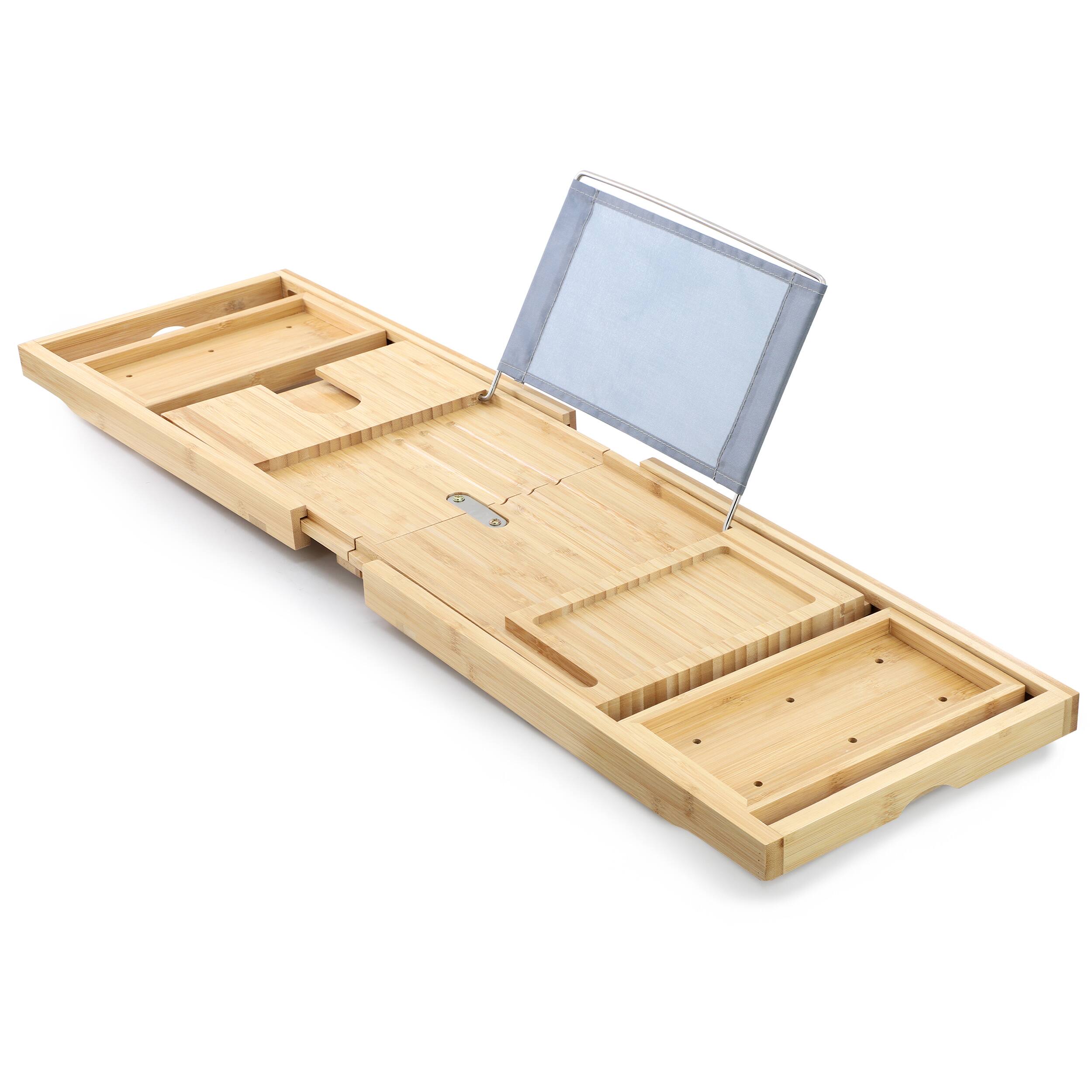 Alt View 9. MegaChef - MegaChef Expandable Bamboo Wood Bath Tray - Brown.