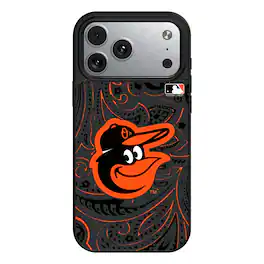 Keyscaper - MLB - Baltimore Orioles Paisley iPhone Magnetic Bump Case - 15 - Black