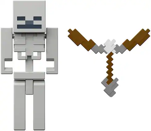 Front. Mattel - Minecraft 3.5 Inch Core Figure Assortment | Skeleton - White.