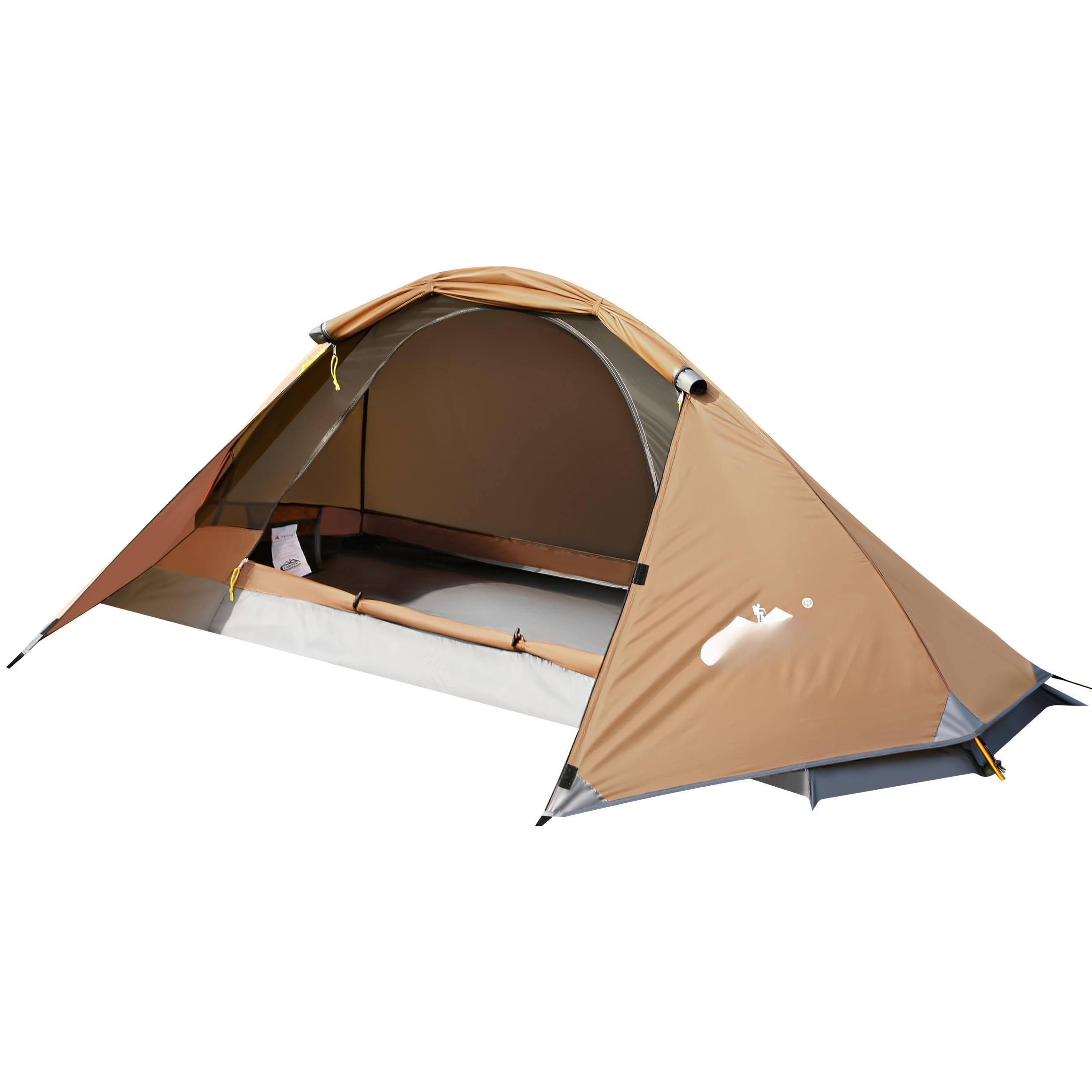 Paradigms Interiors - Tent For Camping Hiking Mountain Backpacking Tents Resistance To Windproof Rainproof And Waterproof - Khaki