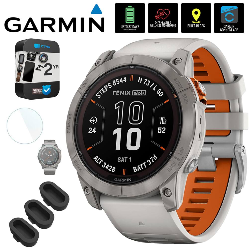 GARMIN  
UP TO 37 DAYS  
24/7 HEALTH & WELLNESS MONITORING  
BUILT-IN GPS  
GARMIN CONNECT APP  
CPS 2 YR EXTENDED PROTECTION  
LIGHT  
8544  
H73/L60  
START  
STOP  
UP MENU  
UP +  
10  
VO2  
24  
52  
10  
40  
20  
LAP  
NMD0  
ALT  
SAT  
1  
37d  
3428  
BATT  
BACK