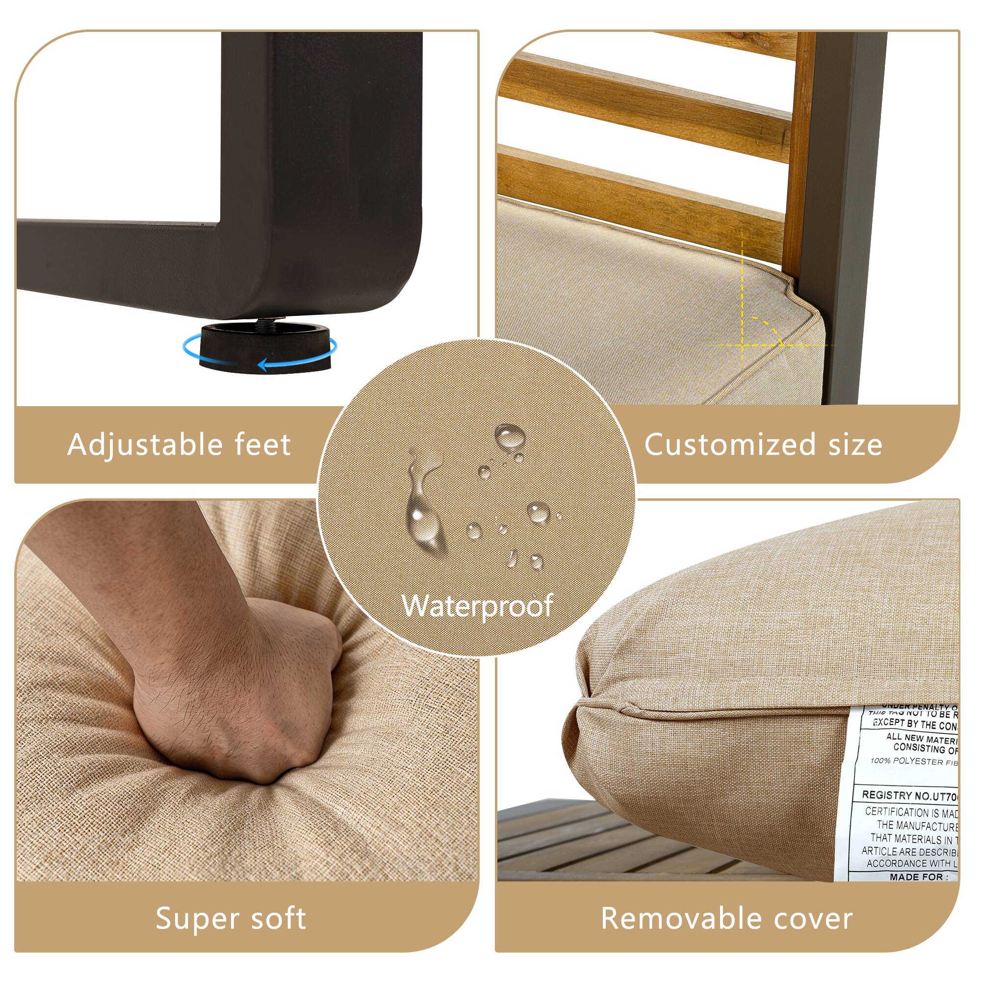 Adjustable feet  
Customized size  
Waterproof  
Super soft  
Removable cover