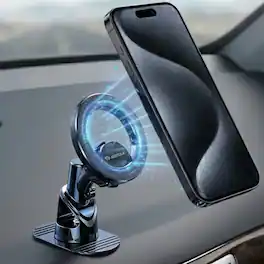 Esoulk - Magnetic Car Dashboard Holder iPhone 17 Pro Max Samsung S26 Ultra Smartphone Mount Magsafe Compatible - Black
