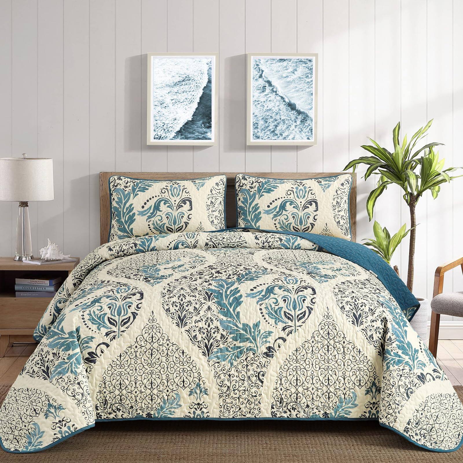 Beige Blue-King (104"x90")