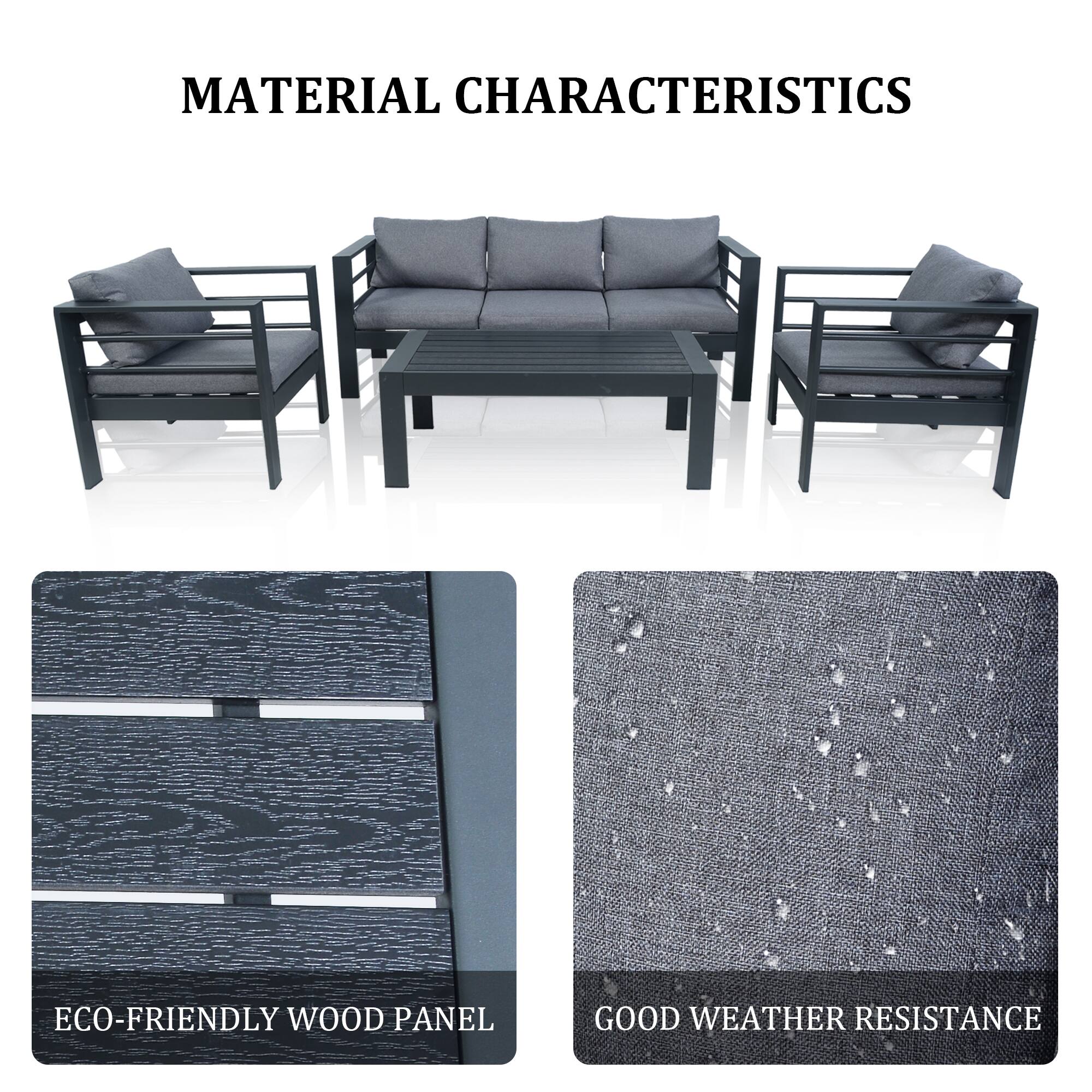 MATERIAL CHARACTERISTICS

ECO-FRIENDLY WOOD PANEL

GOOD WEATHER RESISTANCE