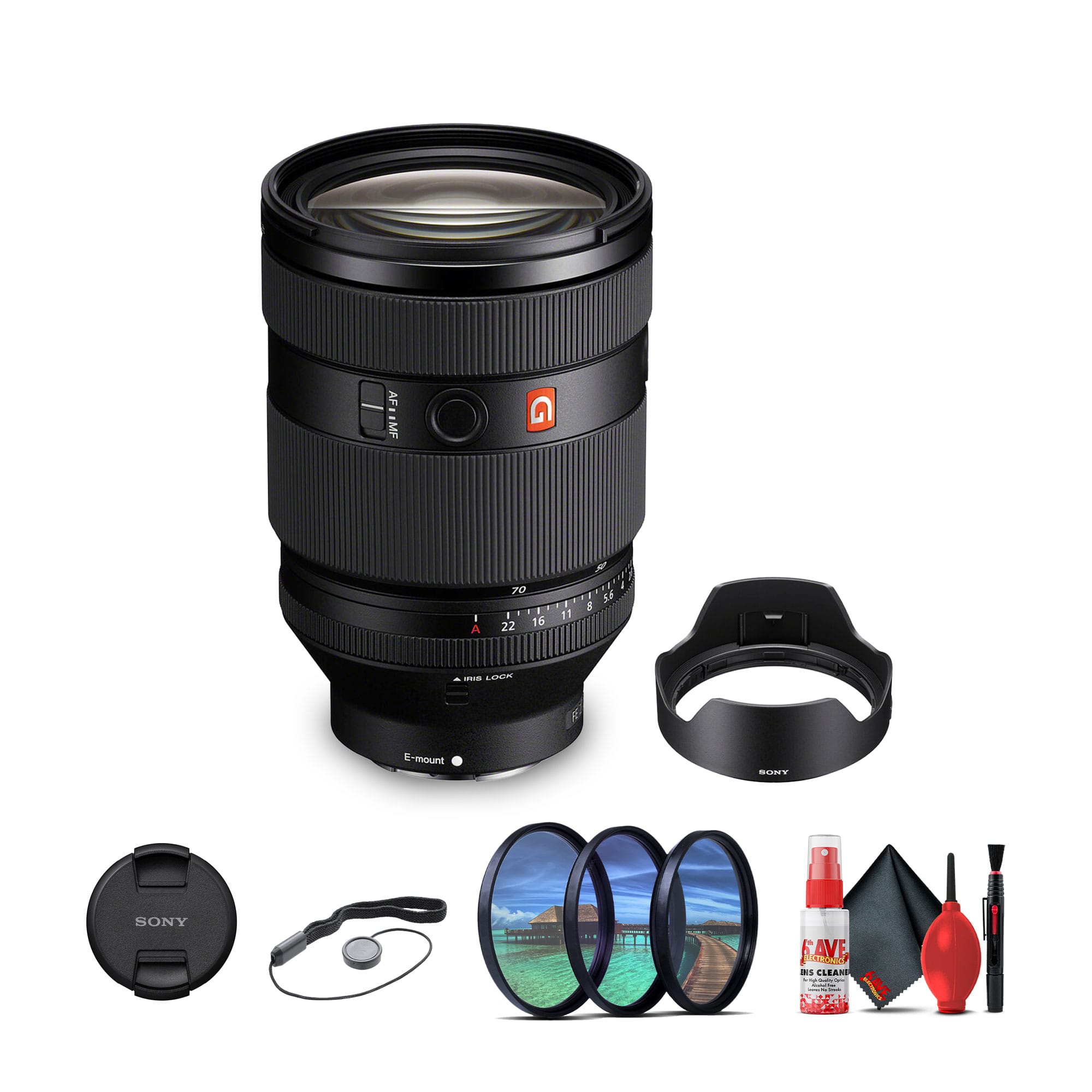 Sony - G Master FE 28-70mm f/2 GM Lens (Sony E) + Lens Filter Kit + Cleaning Kit + More (International Version)