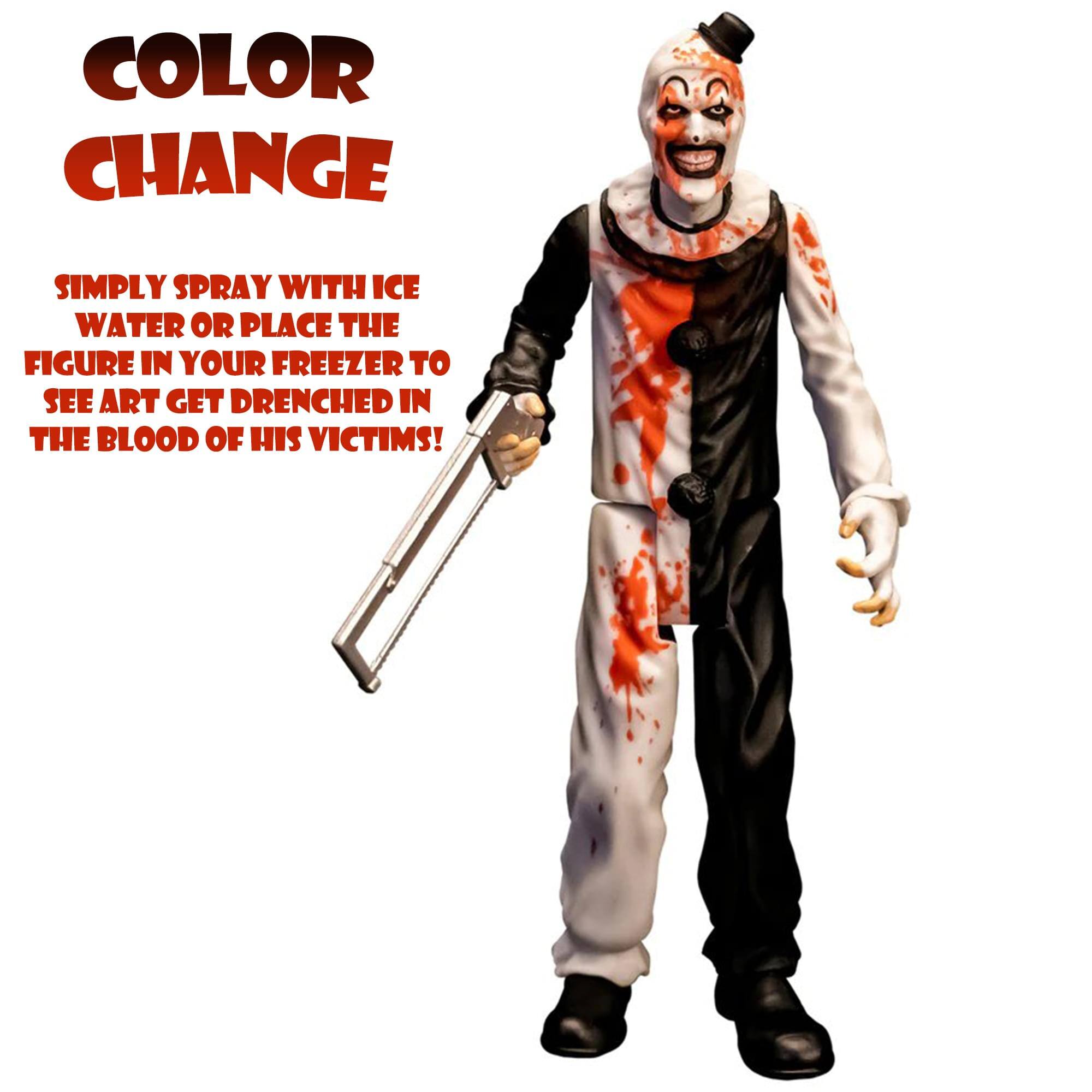 COLOR CHANGE

SIMPLY SPRAY WITH ICE WATER OR PLACE THE FIGURE IN YOUR FREEZER TO SEE ART GET DRENCHED IN THE BLOOD OF HIS VICTIMS!