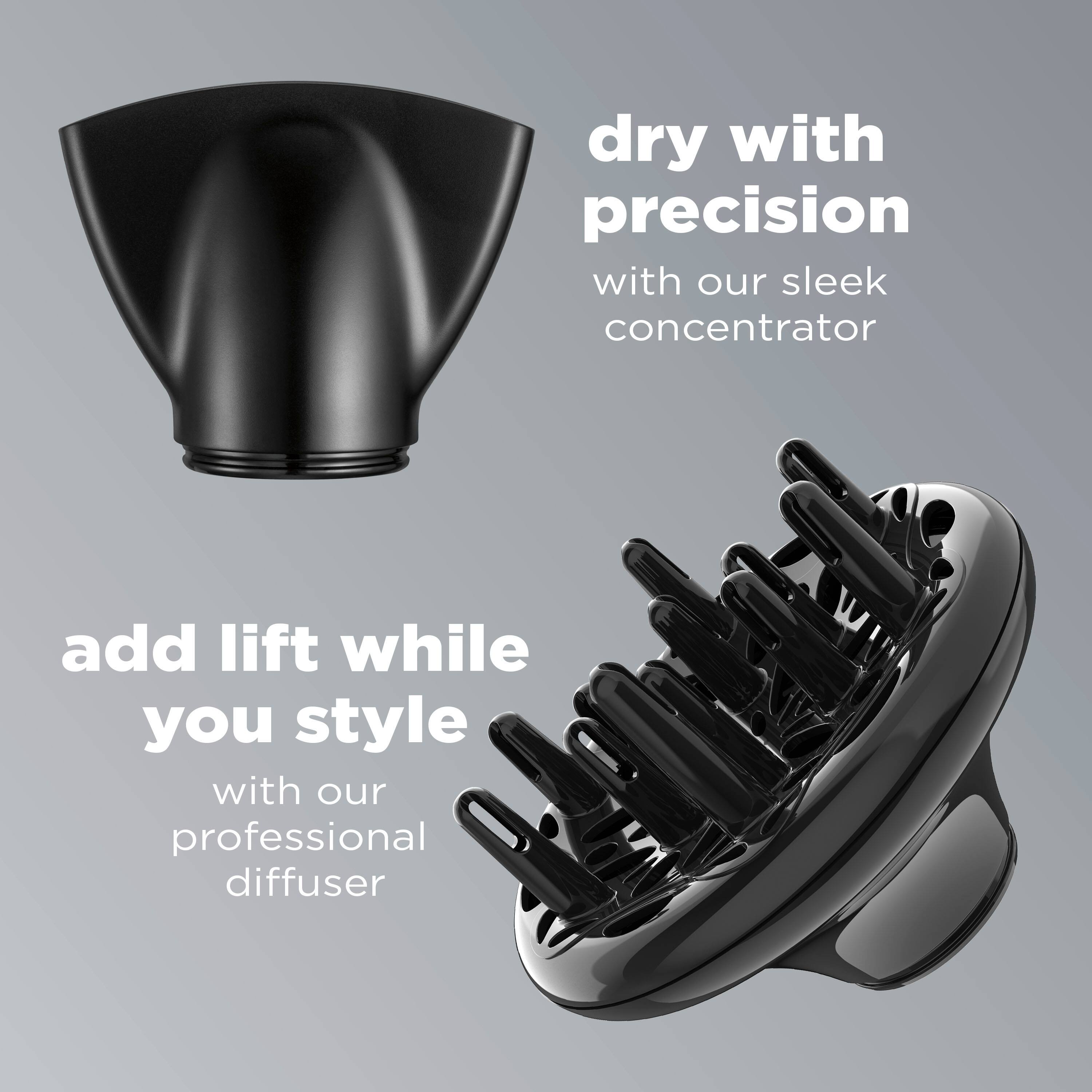 Dry with precision using our sleek concentrator. Add lift while you style with our professional diffuser.