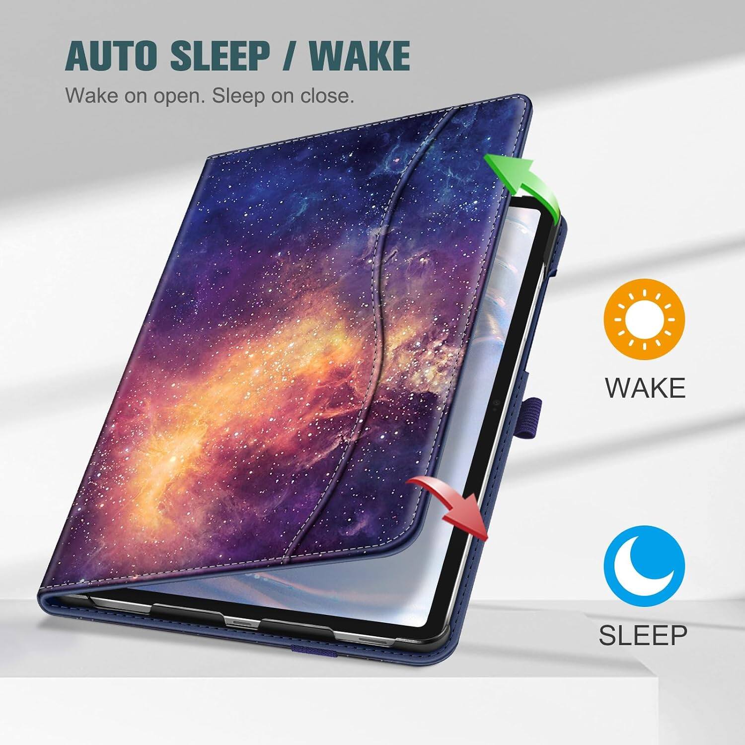 AUTO SLEEP / WAKE  
Wake on open. Sleep on close.  

WAKE  
SLEEP