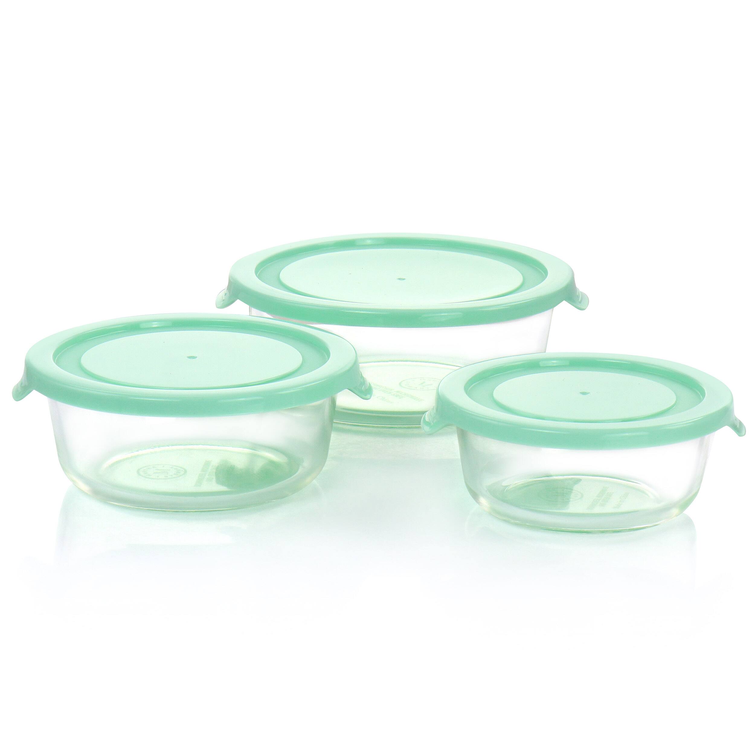 Angle. Martha Stewart - Martha Stewart 6 Piece Assorted Glass Storage Container and Lid Set  in Mint - Mint.