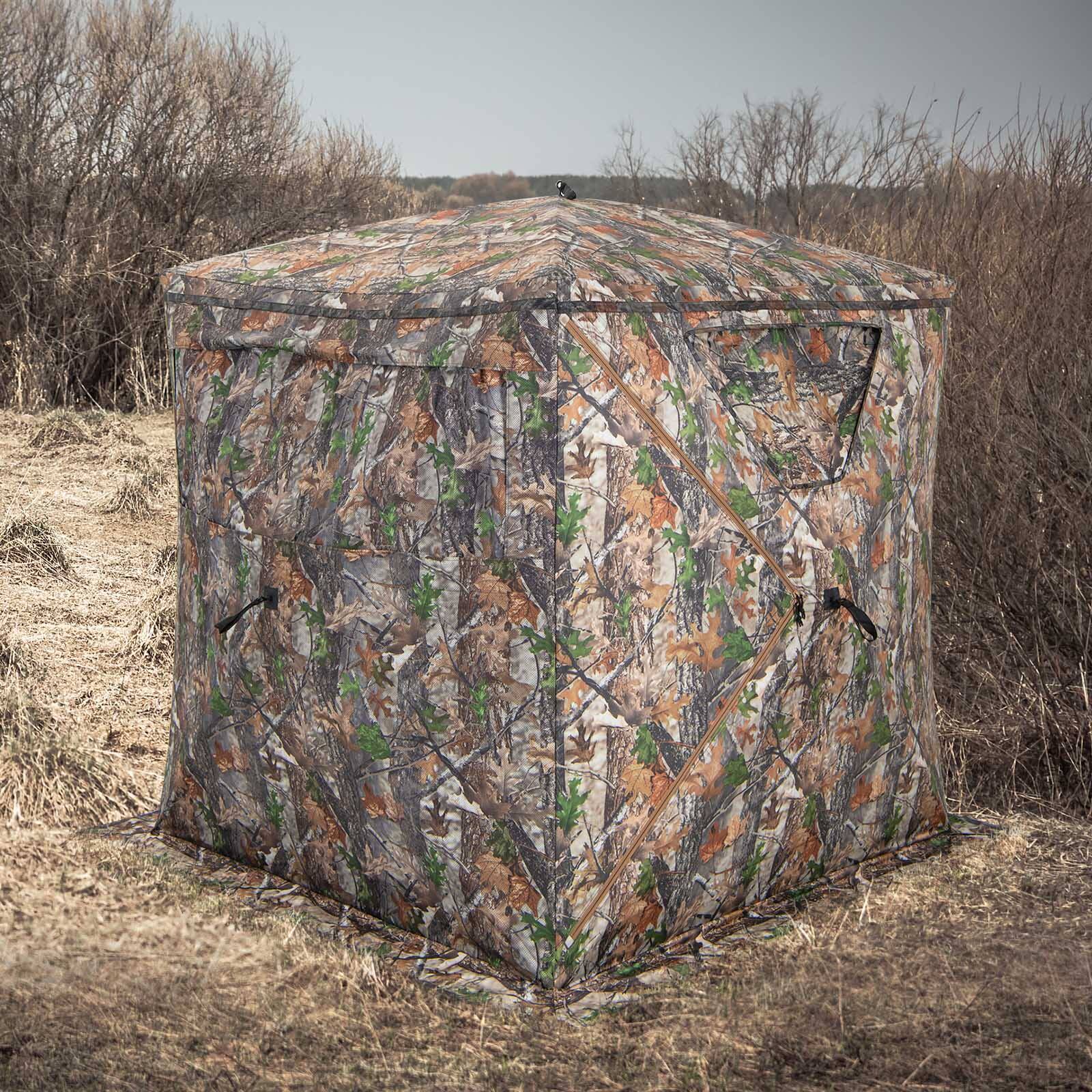 Alt View 3. Costway - Costway Hunting Blind Portable Pop Up Ground Tent 2-3 Person with Carry Bag Storage Pocket - Camo.