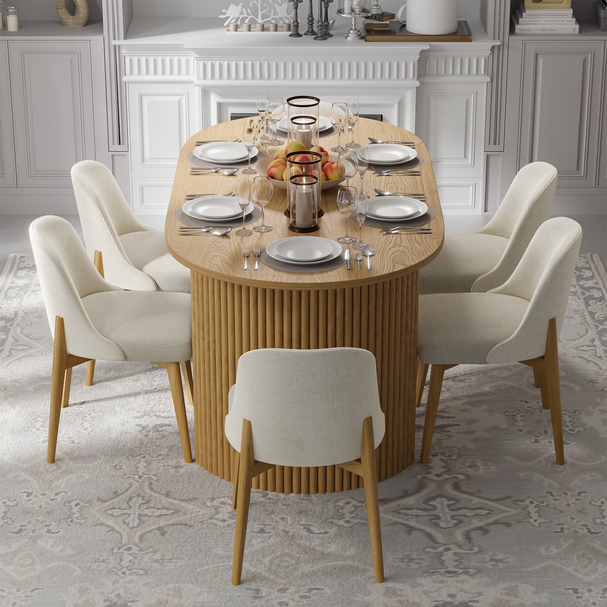 Alt View 6. PexFix - Modern Upholstered Dining Chair with Solid Wood Legs and Soft Cushioned Seat for Kitchen & Dining Room - Oak.