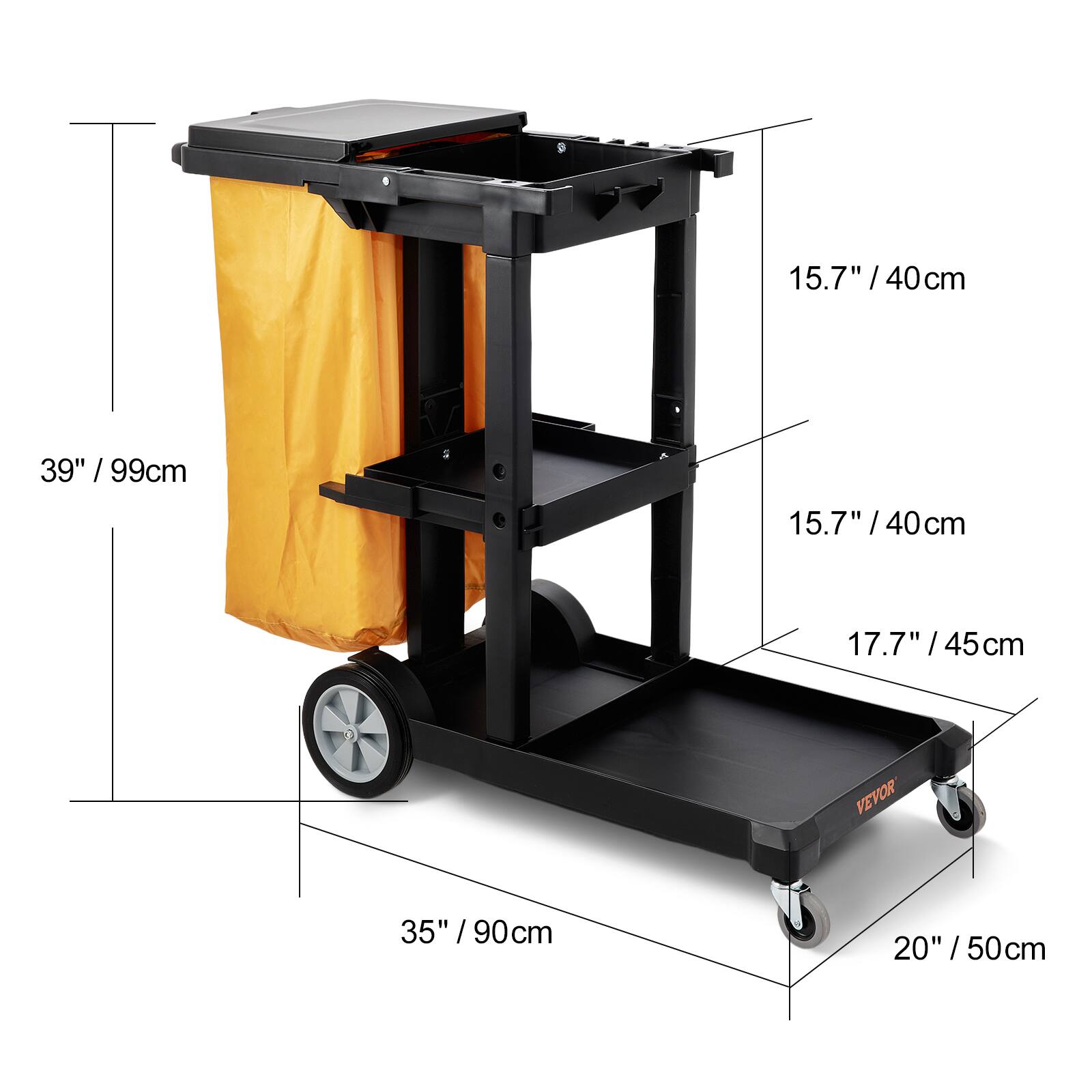 - 39" / 99cm
- 15.7" / 40cm
- 15.7" / 40cm
- 17.7" / 45cm
- 35" / 90cm
- 20" / 50cm