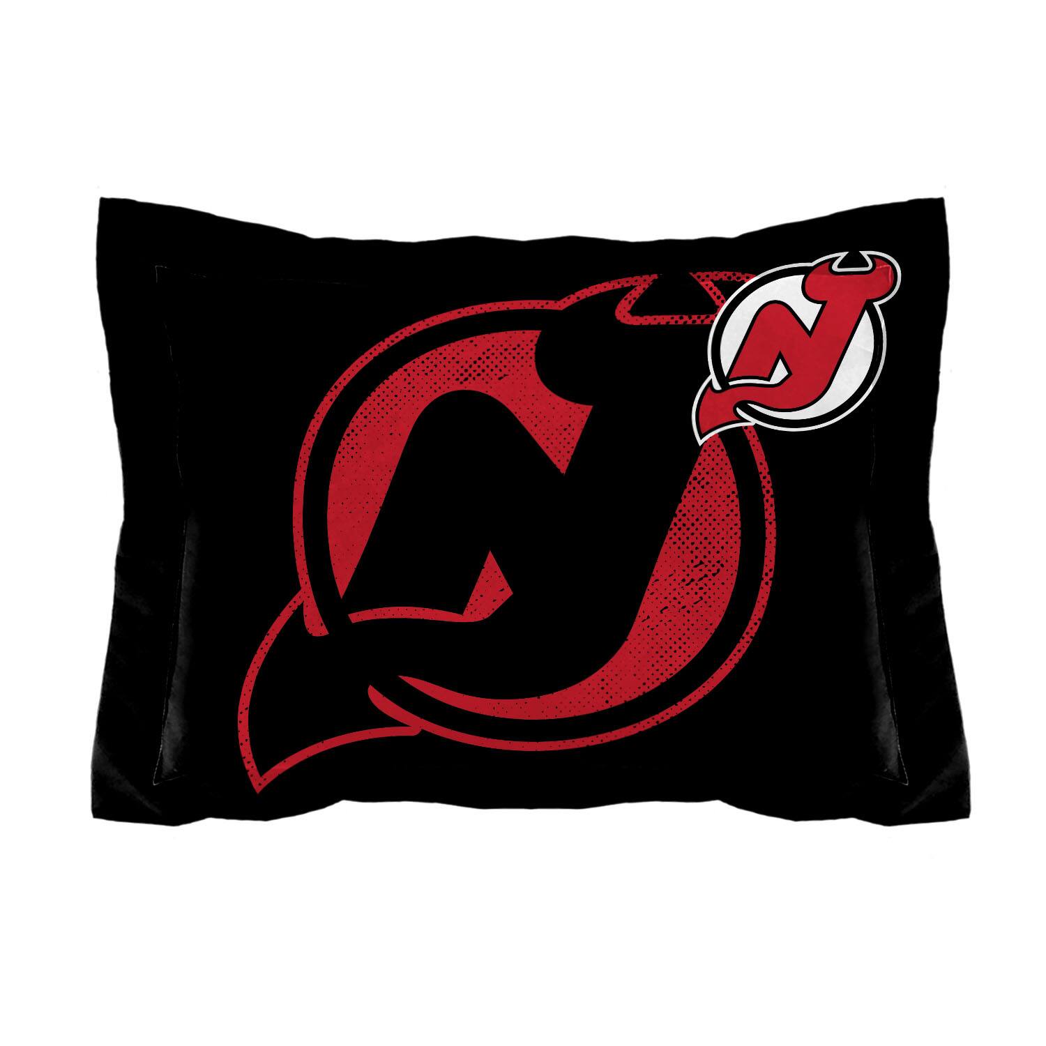 Left. Sweet Home Collection - NHL New Jersey Devils Comforter & Pillow Sham Set- Full/Queen - Multicolored.