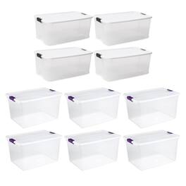 Sterilite - 116 Quart Storage Totes, 4 Pack, and 66 Quart Storage Totes, 6 Pack - Clear