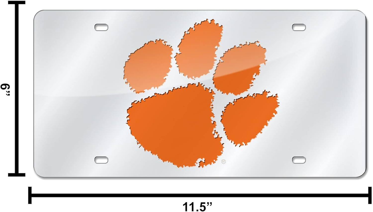 Alt View 4. Rico Industries - Clemson Tigers Acrylic License Plate Laser Tag - Multi.