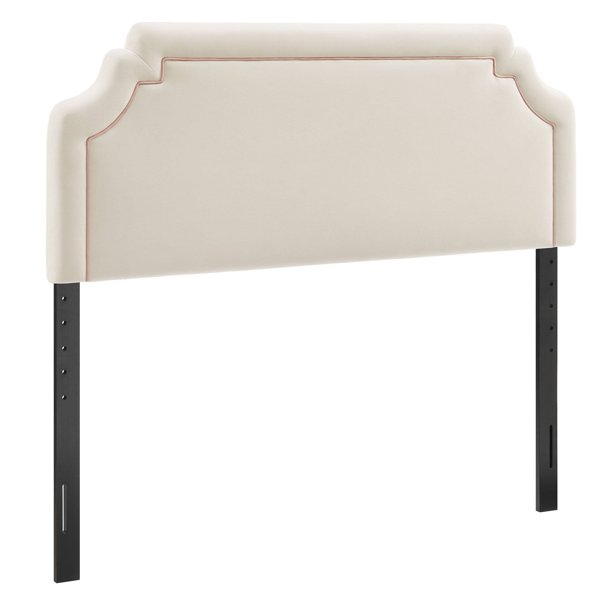 Angle. Modway - Magnolia Stain-Resistant Performance Velvet Headboard by Modway - Alabaster Pink.