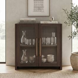 Hudson&Canal - Clarkson 32" Wide Rectangular Accent Cabinet - Brown