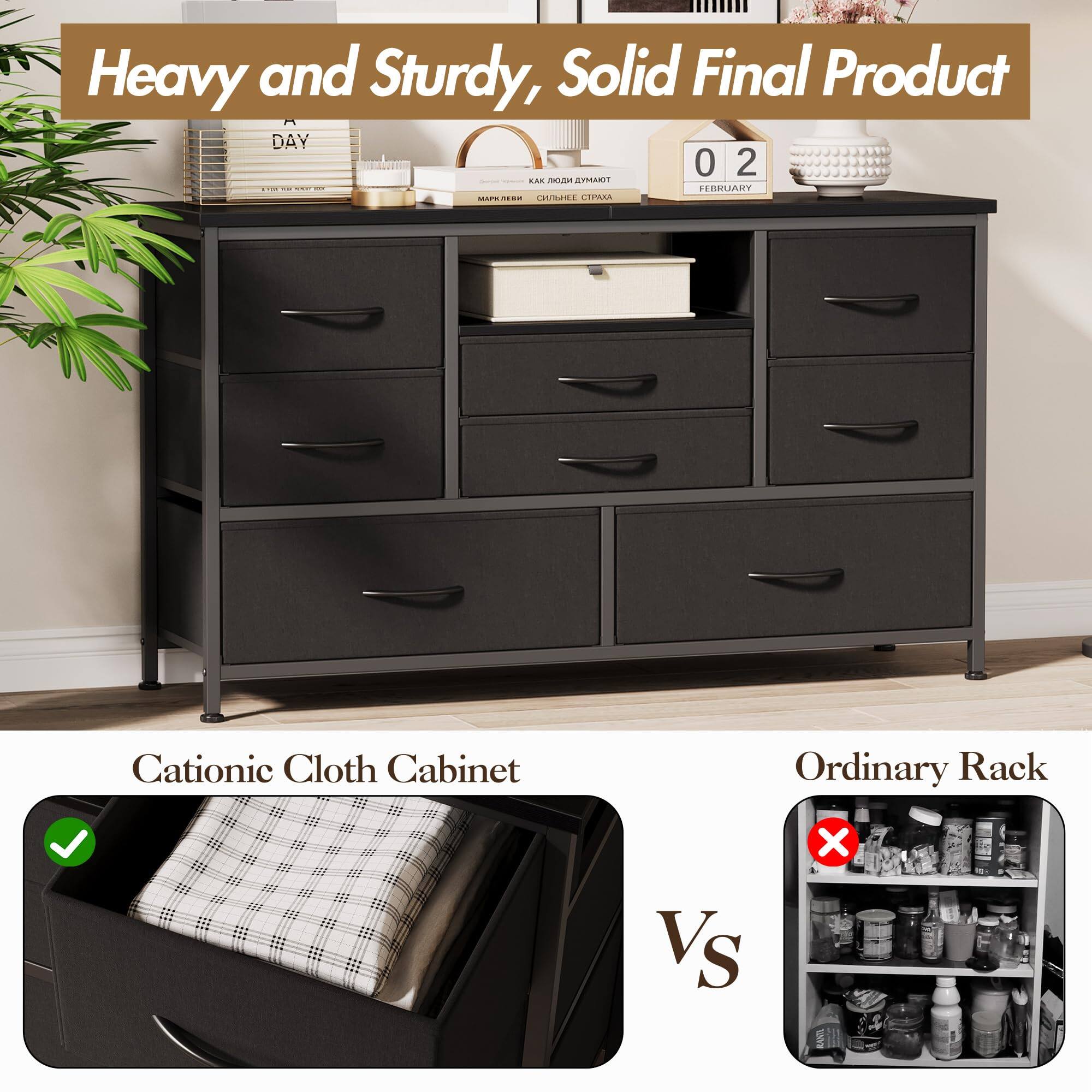 Heavy and Sturdy, Solid Final Product

Cationic Cloth Cabinet

Vs

Ordinary Rack