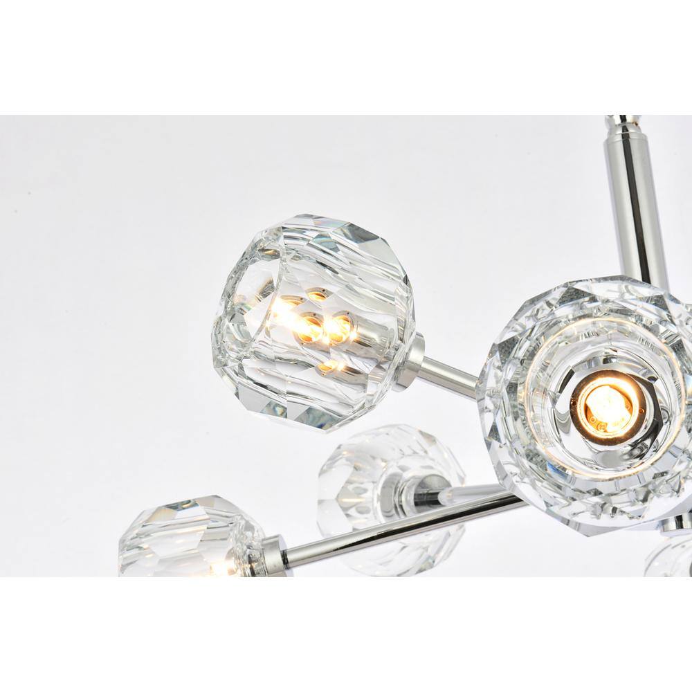 Alt View 3. Elegant Lighting - Graham 8 Light Pendant in Chrome - Chrome And Clear.