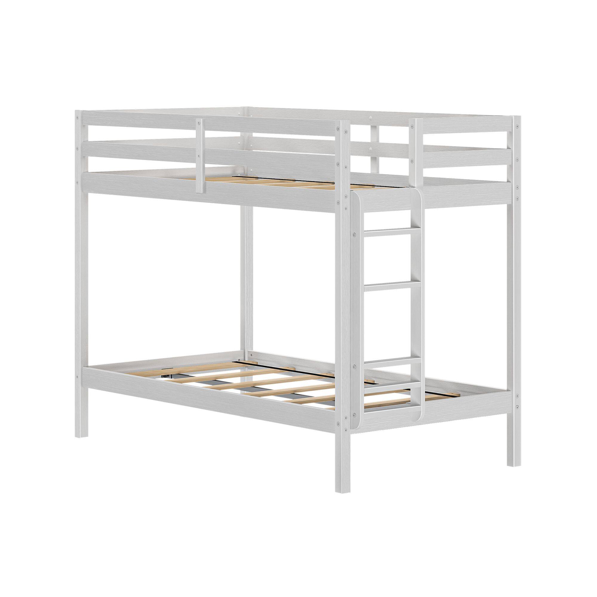Alt View 5. Grain & Grove - Bear Plywood Twin/Twin Bunk, Brushed White - White.