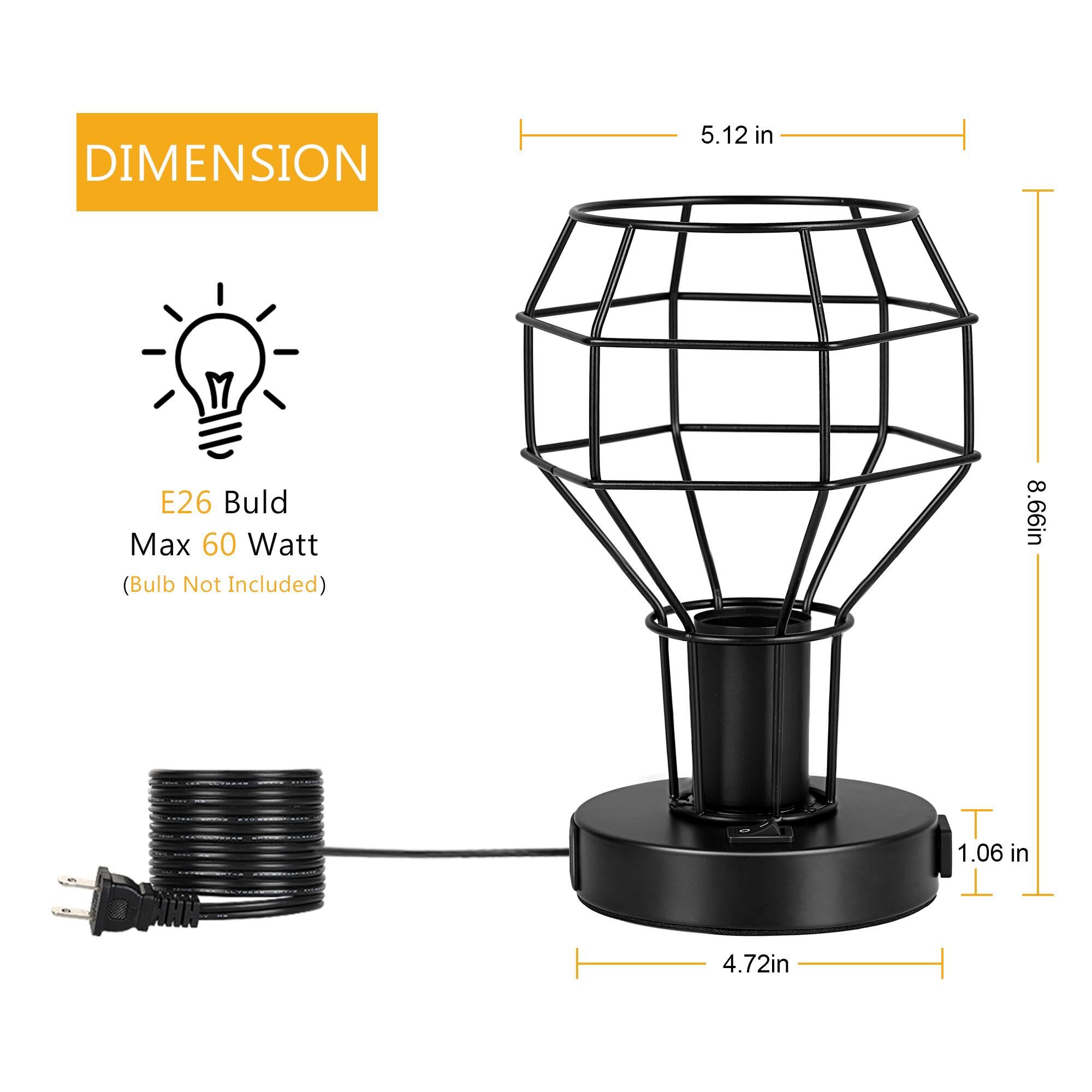 DIMENSION  
E26 Bulb  
Max 60 Watt (Bulb Not Included)  
5.12 in  
8.66 in  
1.06 in  
4.72 in