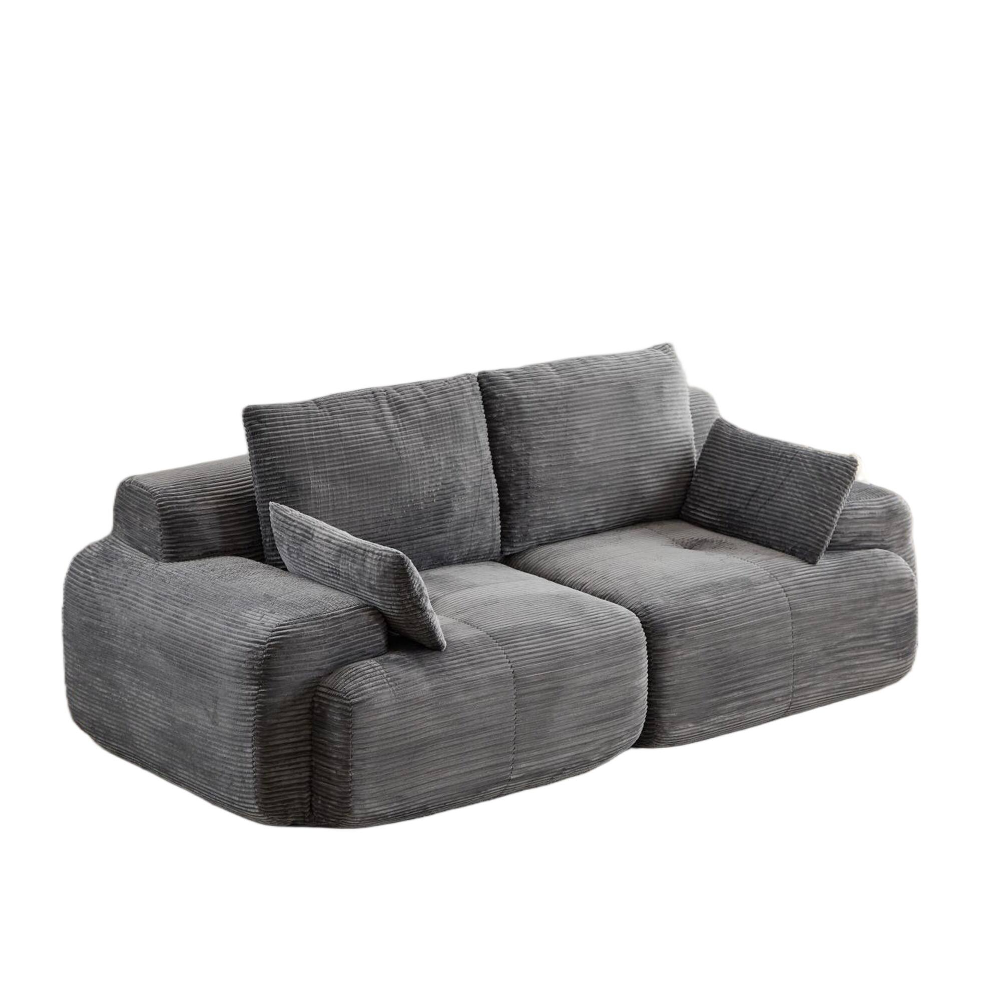 Alt View 4. Boyel Living - Compressed Memory Foam Loveseat Sofa Bed - Grey.