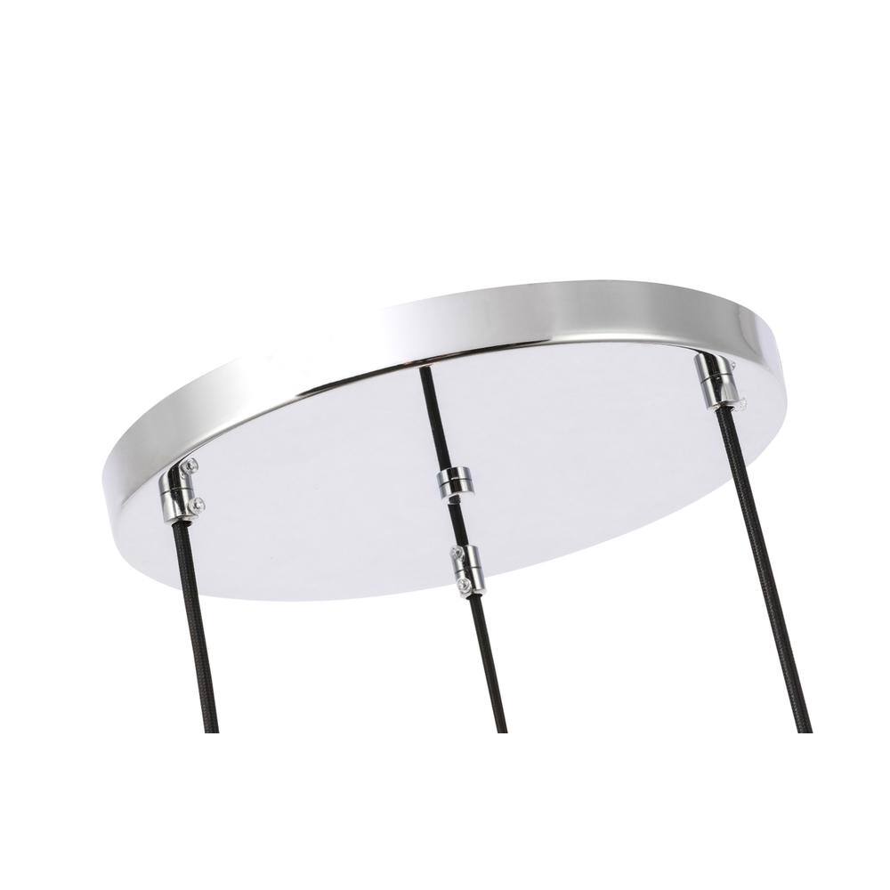 Back. Living District - Gene 3 light Chrome and Clear glass pendant - Chrome And Clear Glass.