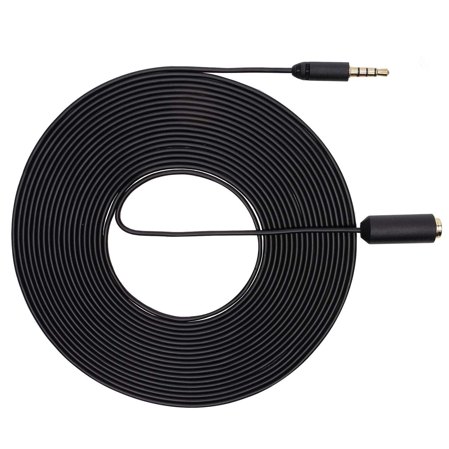 MOVO - PM10EC6 20-foot (6m) TRRS Female 3.5mm to TRRS Male 3.5mm Microphone Extension Cable for Smartphones