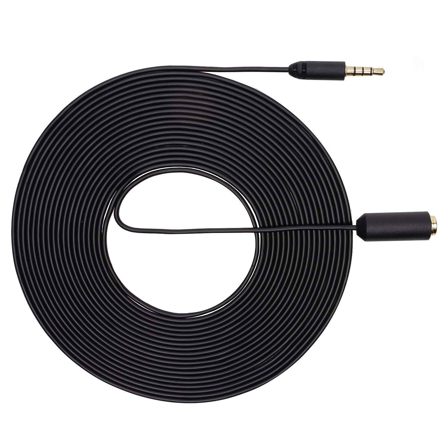 MOVO - PM10EC6 20-foot (6m) TRRS Female 3.5mm to TRRS Male 3.5mm Microphone Extension Cable for Smartphones