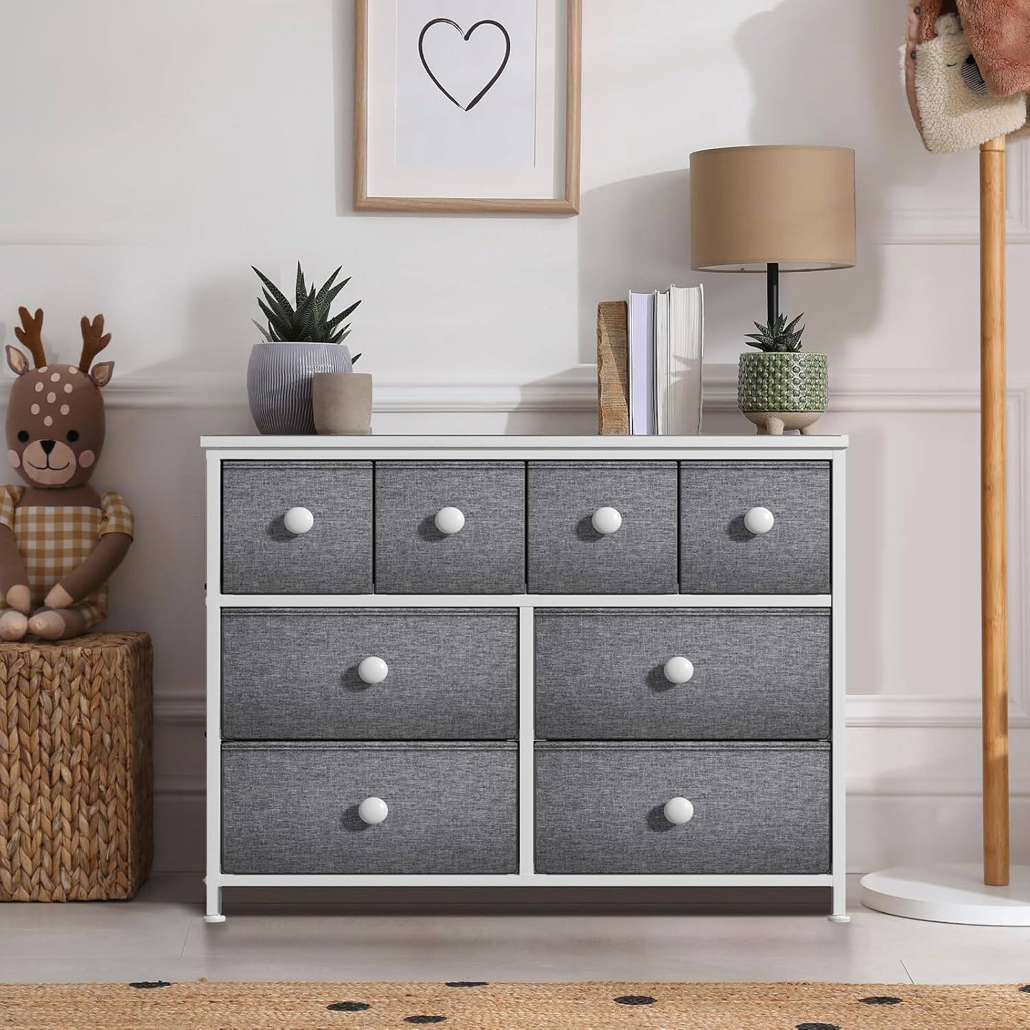 Back. Sorbus - Sorbus 8 Drawer Fabric Dresser for Bedroom, Hallway Fabric Bins - White.